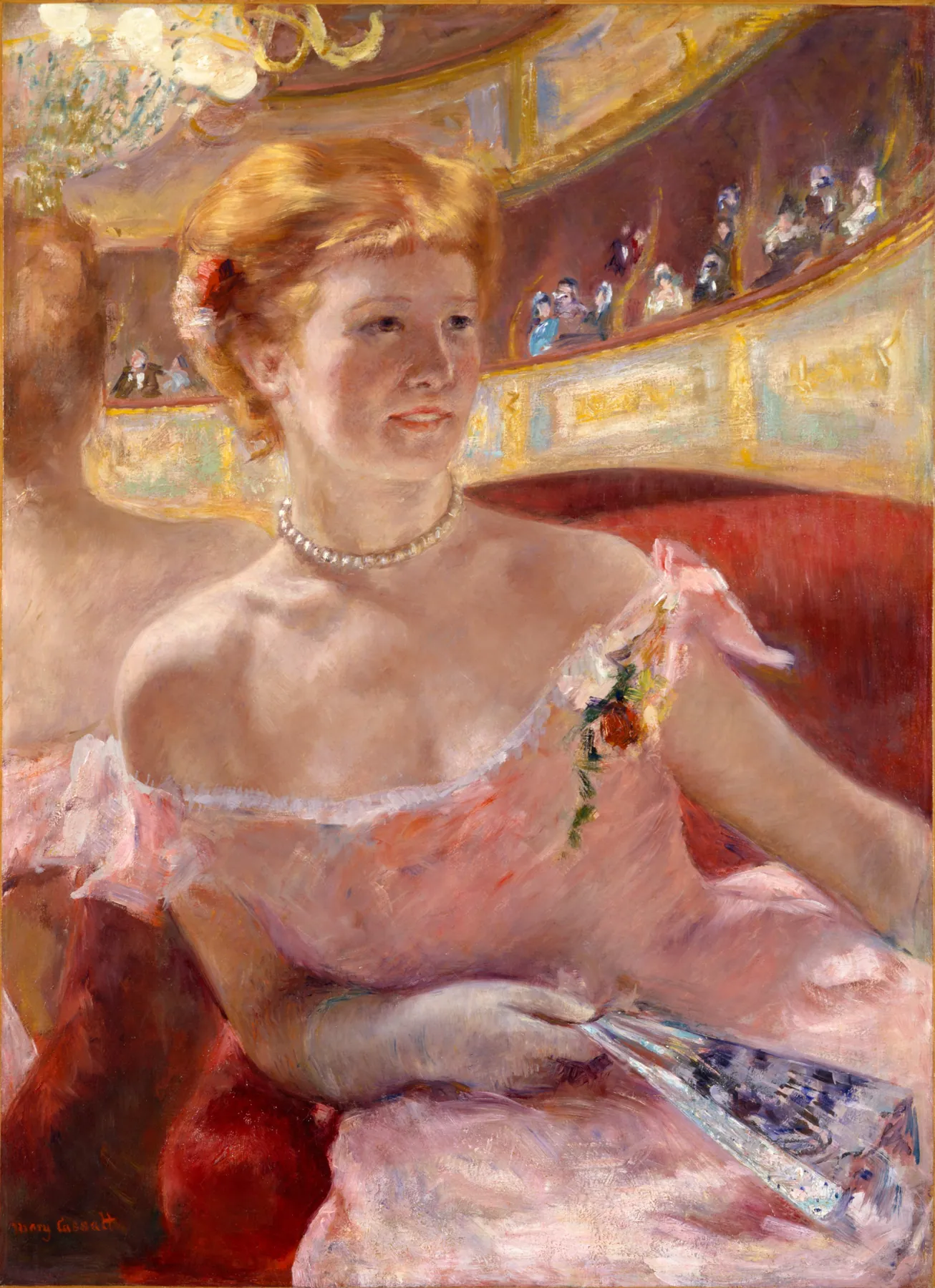 Mujer con collar de perlas, de Mary Cassatt
