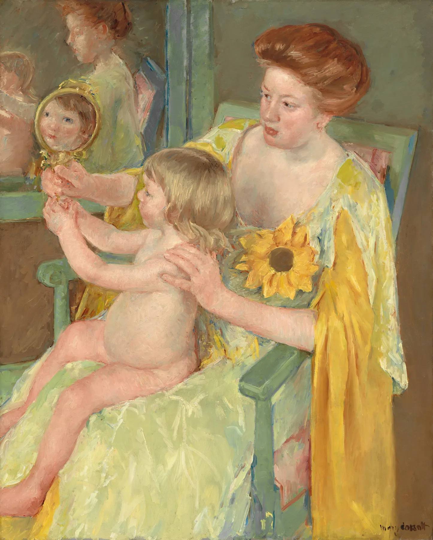 Mujer con un girasol, de Mary Cassatt