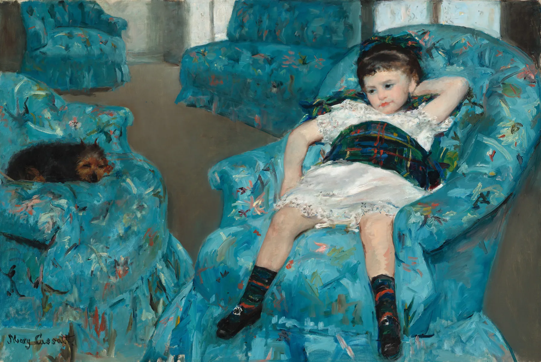 Niñita en un sillón azul, de Mary Cassatt