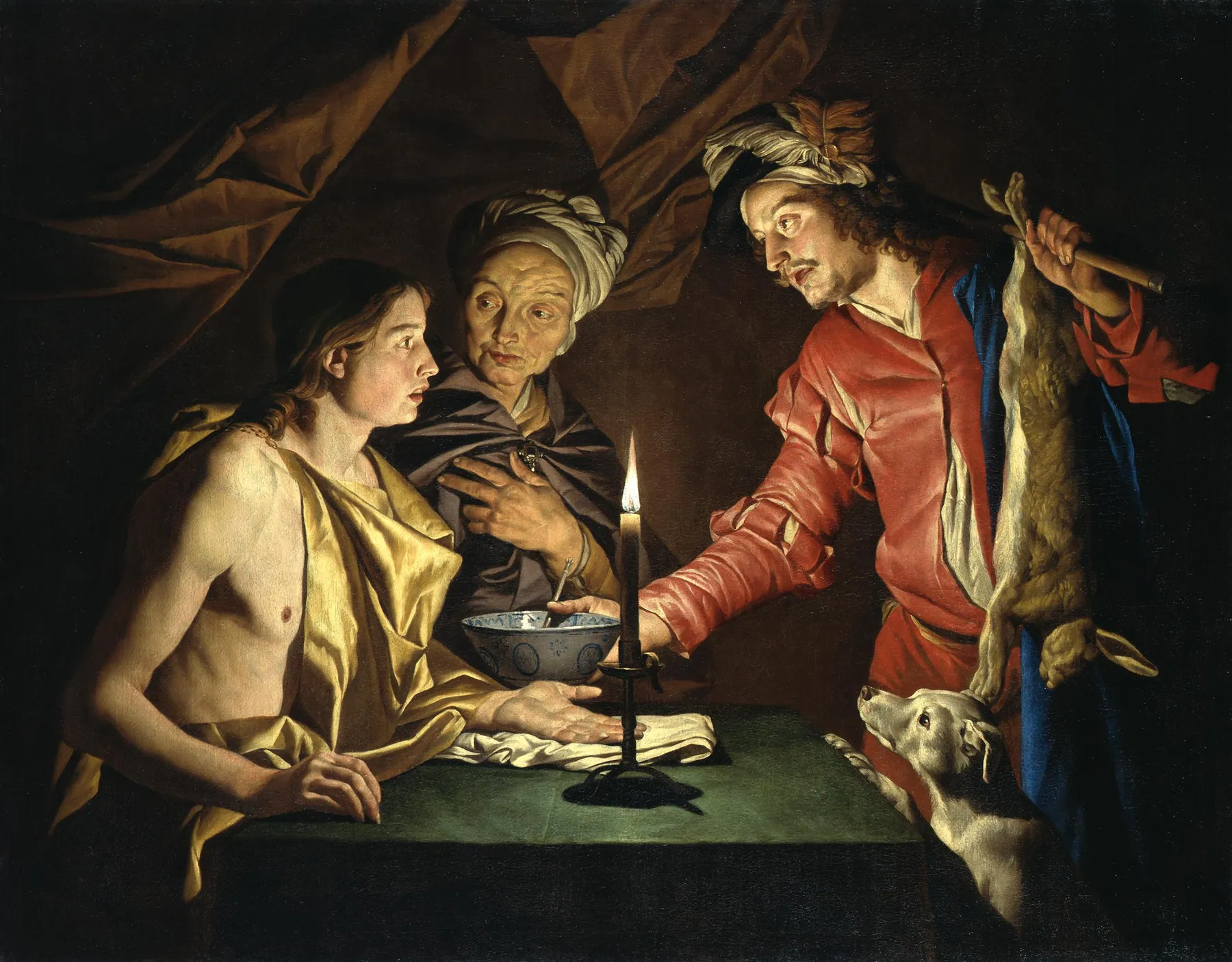 Esaú vendiendo su primogenitura, de Matthias Stom