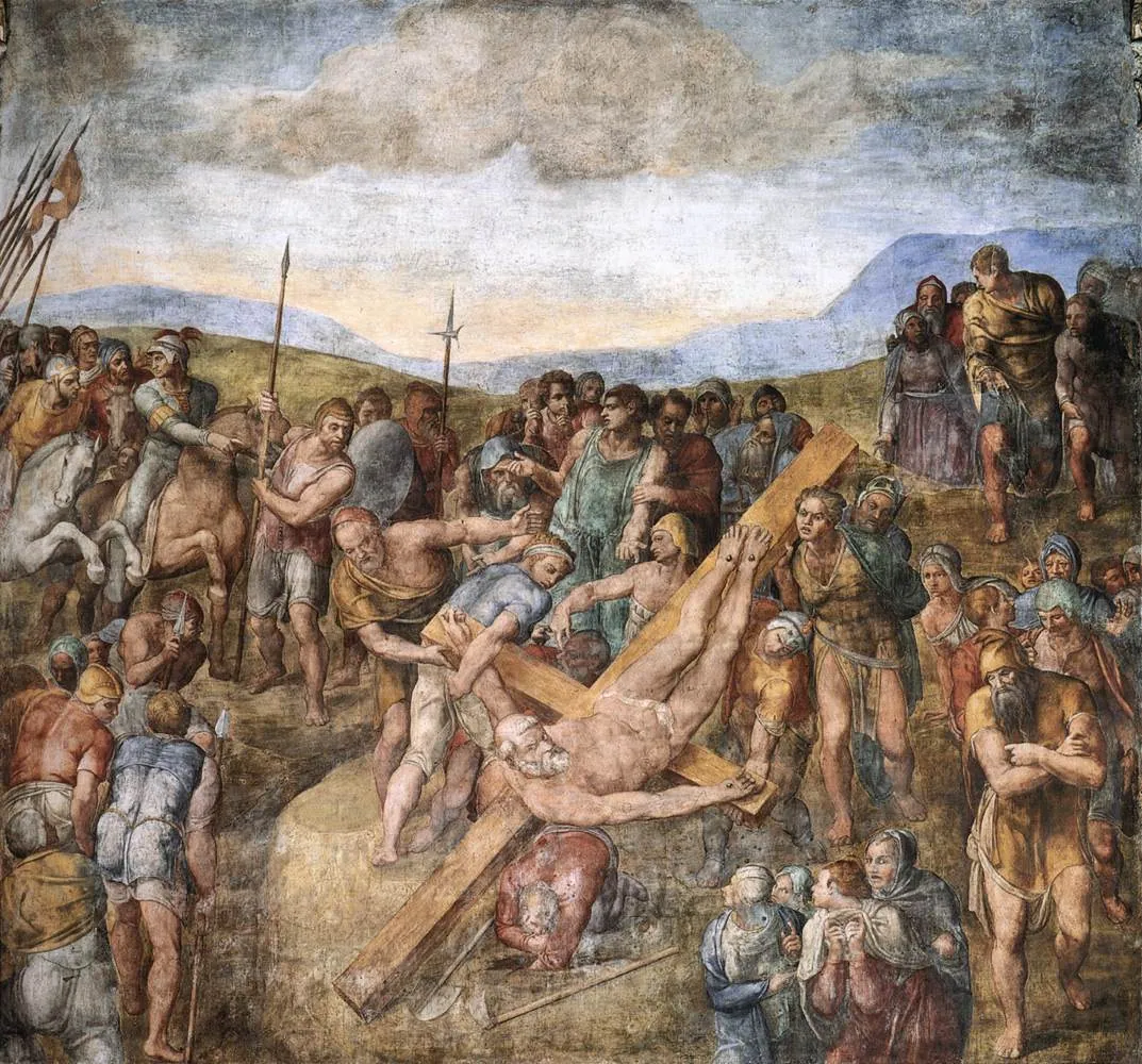 Crucifixión de San Pedro, de Michelangelo Buonarroti