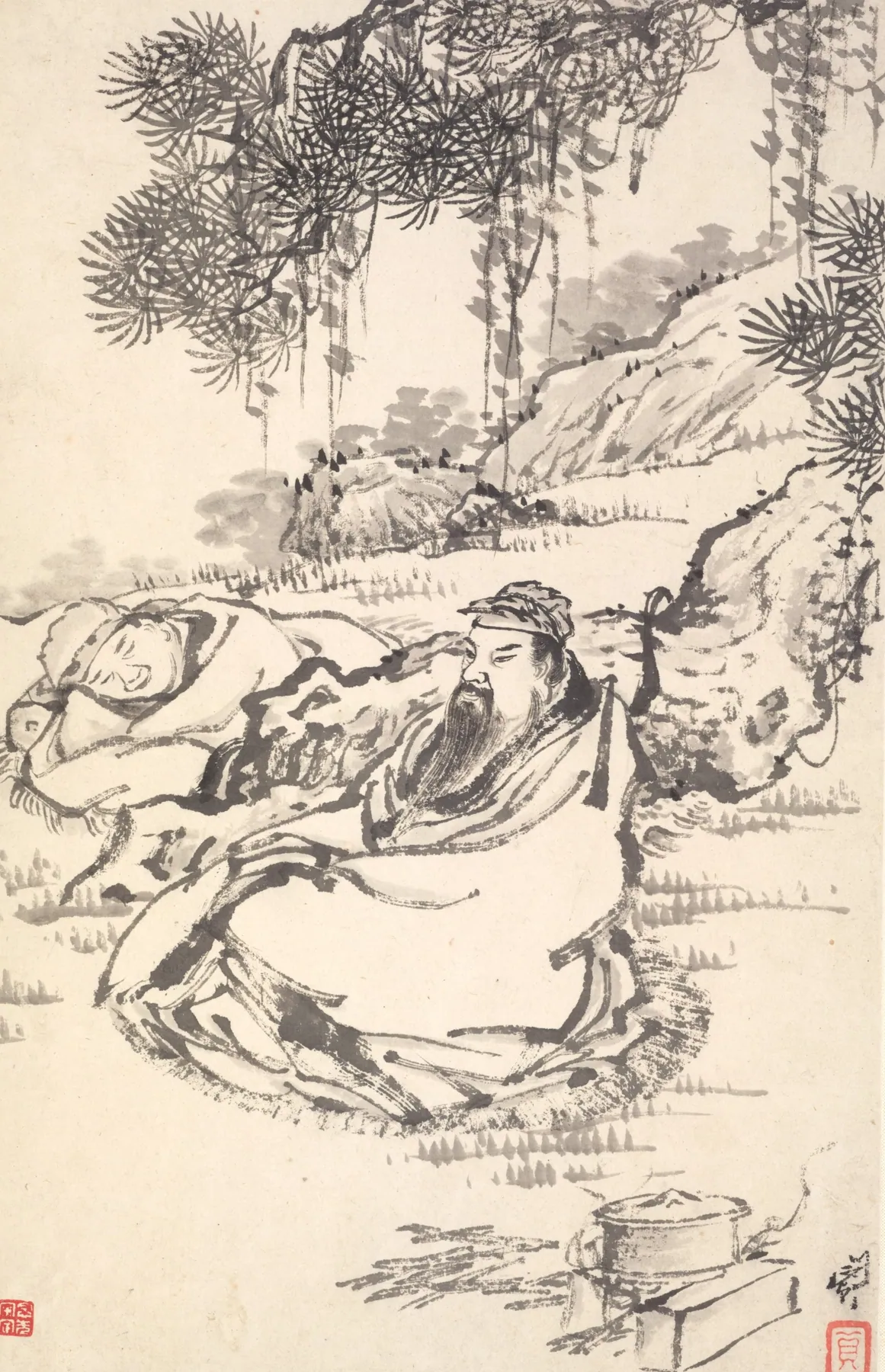 Lu Tong y su sirviente, de Min Zhen