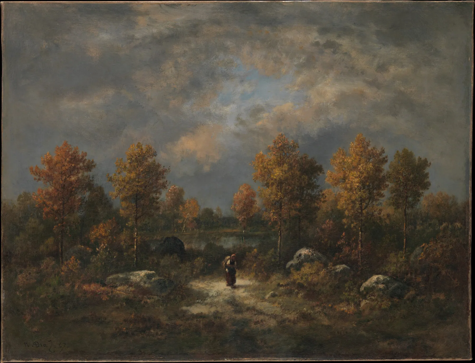 Otoño, el estanque del bosque, de Narcisse-Virgile Diaz de la Peña
