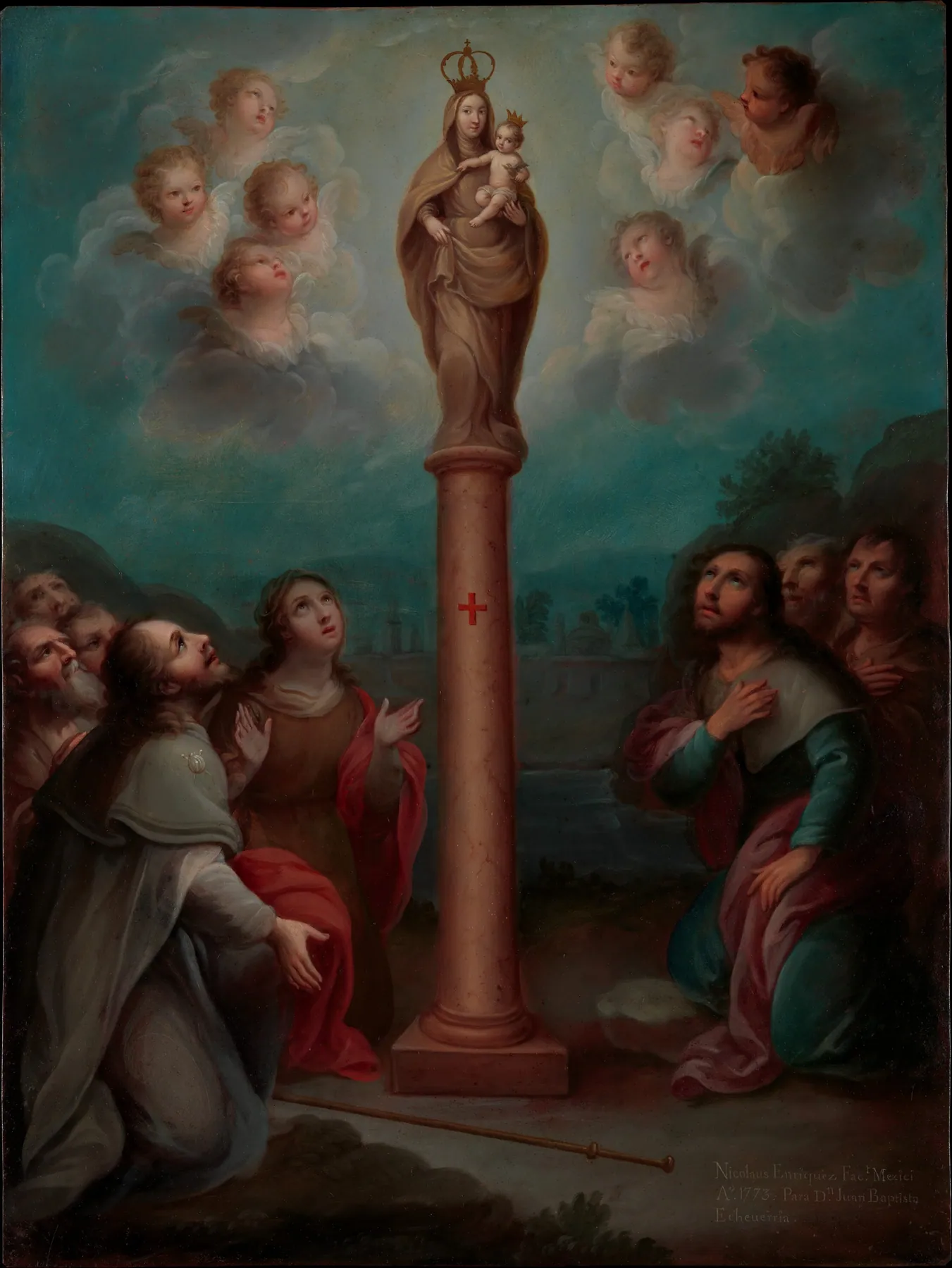 La aparición de la Virgen del Pilar a Santiago, de Nicolás Enríquez