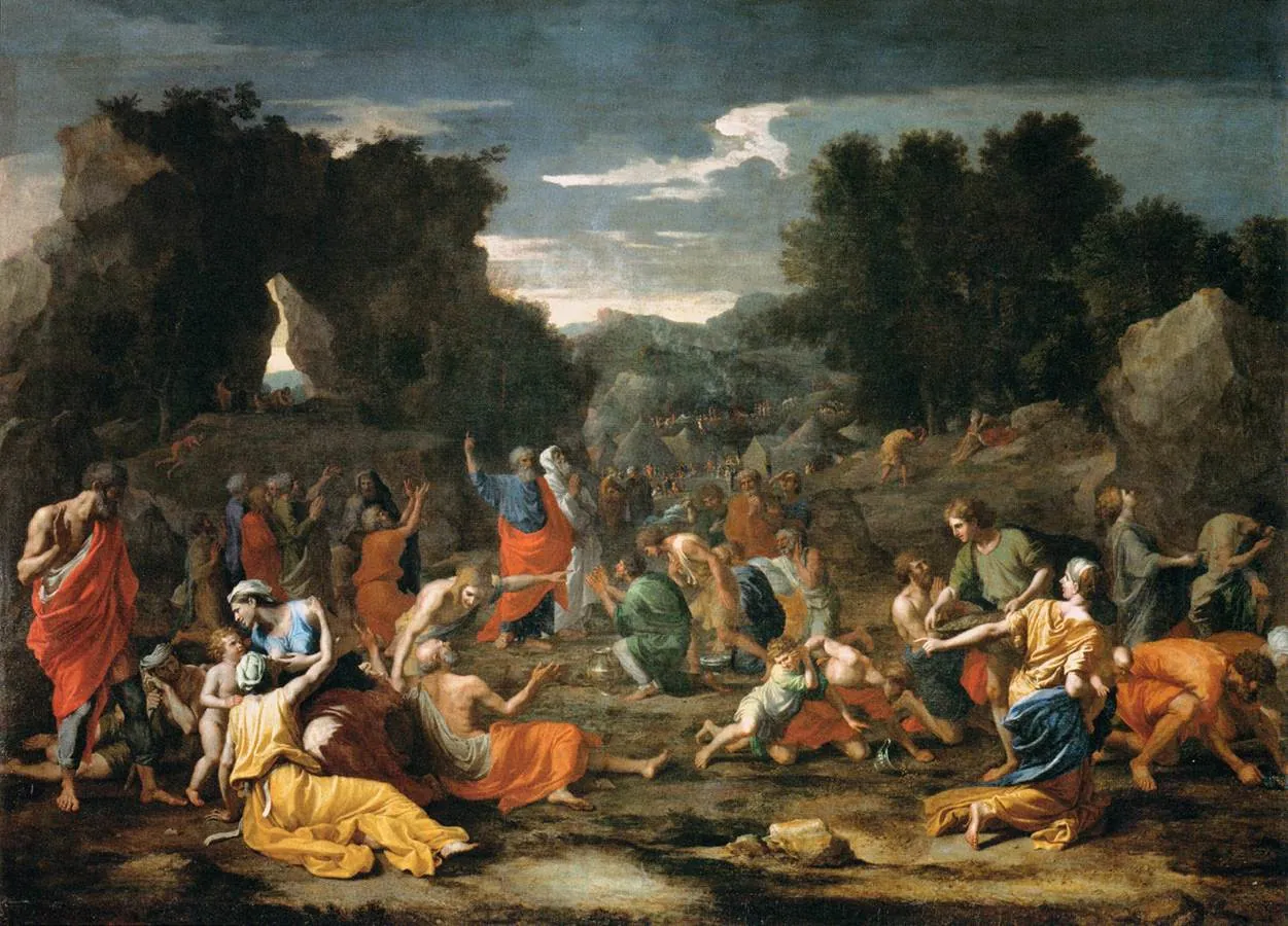Los israelitas recogiendo el maná, de Nicolas Poussin