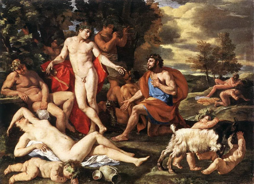 Midas ante Baco, de Nicolas Poussin