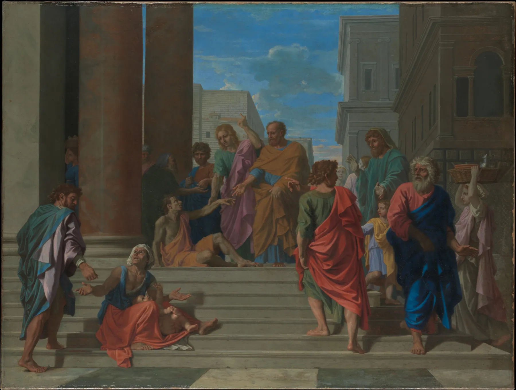 San Pedro y San Juan sanando al cojo, de Nicolas Poussin