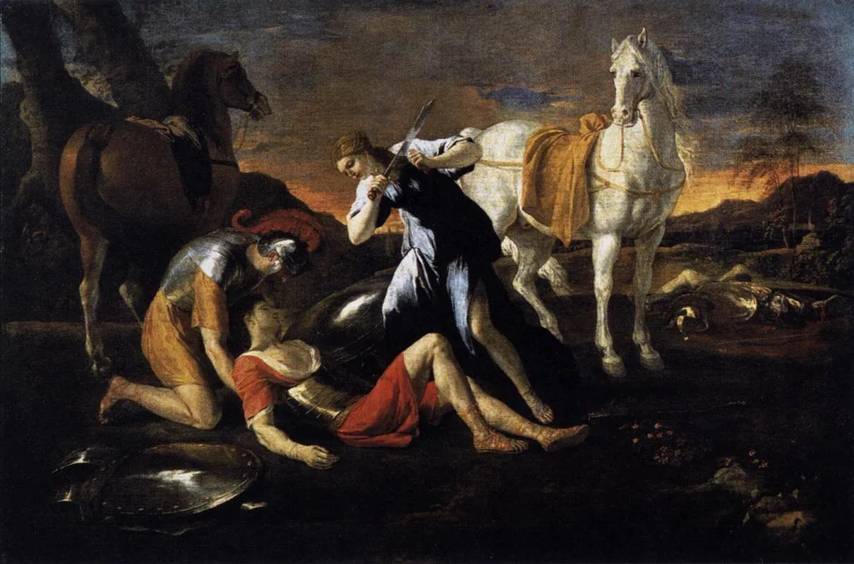 Tancredo y Herminia, de Nicolas Poussin