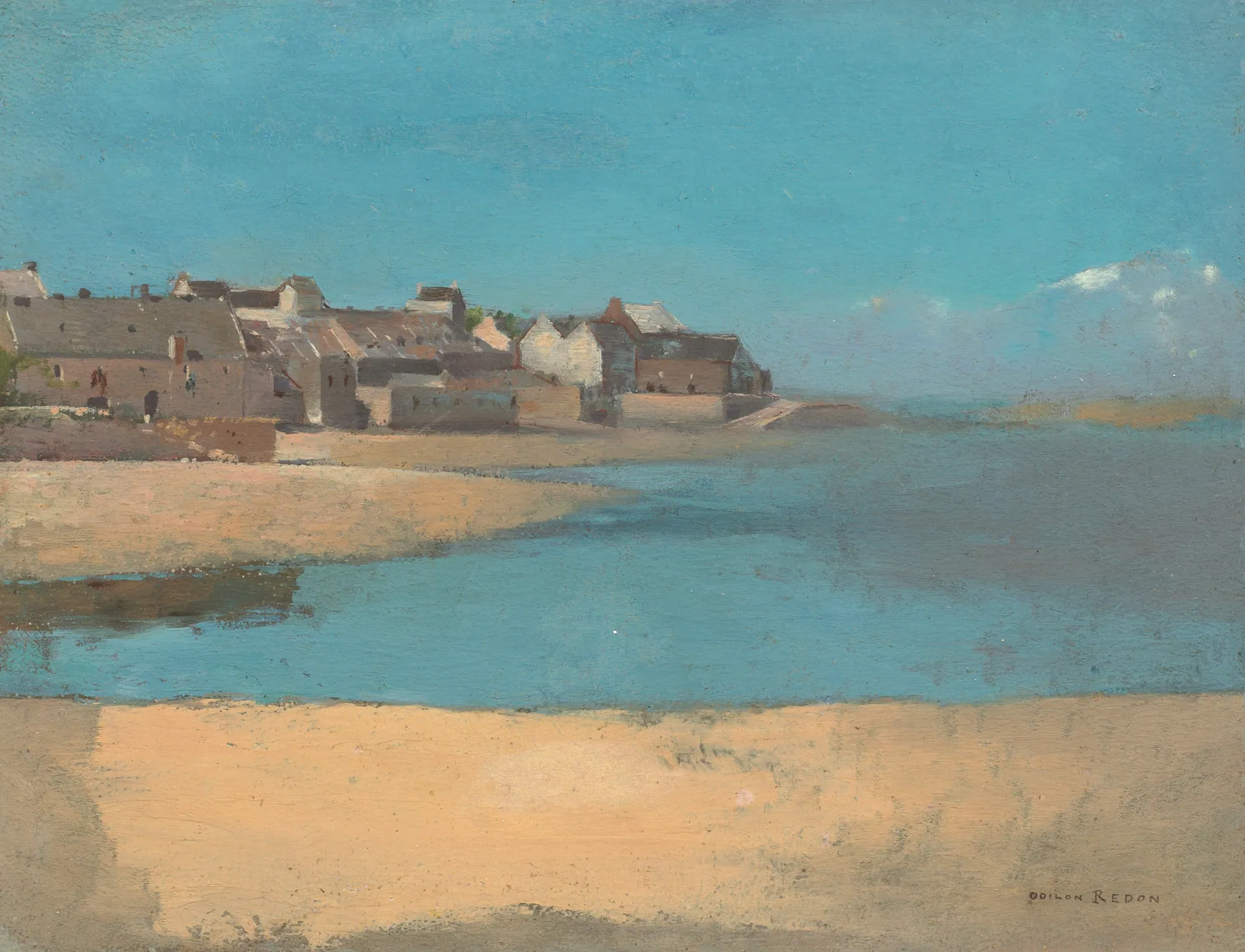 Aldea junto al mar en Bretaña, de Odilon Redon