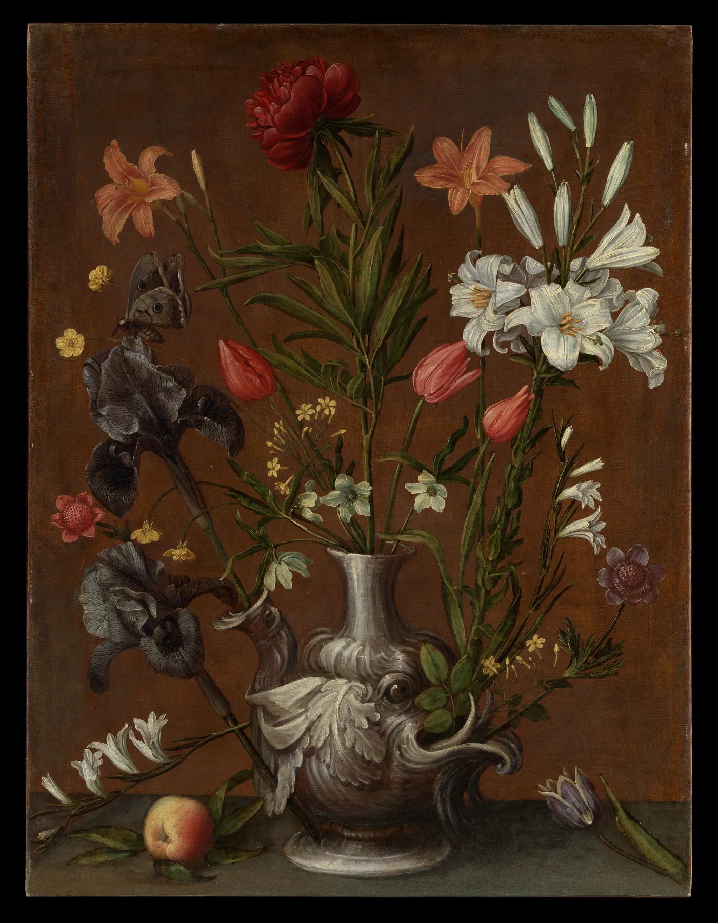 Flores en un jarrón grotesco, de Orsola Maddalena Caccia