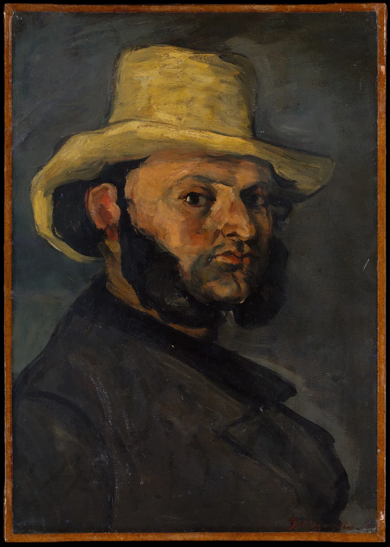 Gustave Boyer (nacido en 1840) con sombrero de paja, de Paul Cézanne