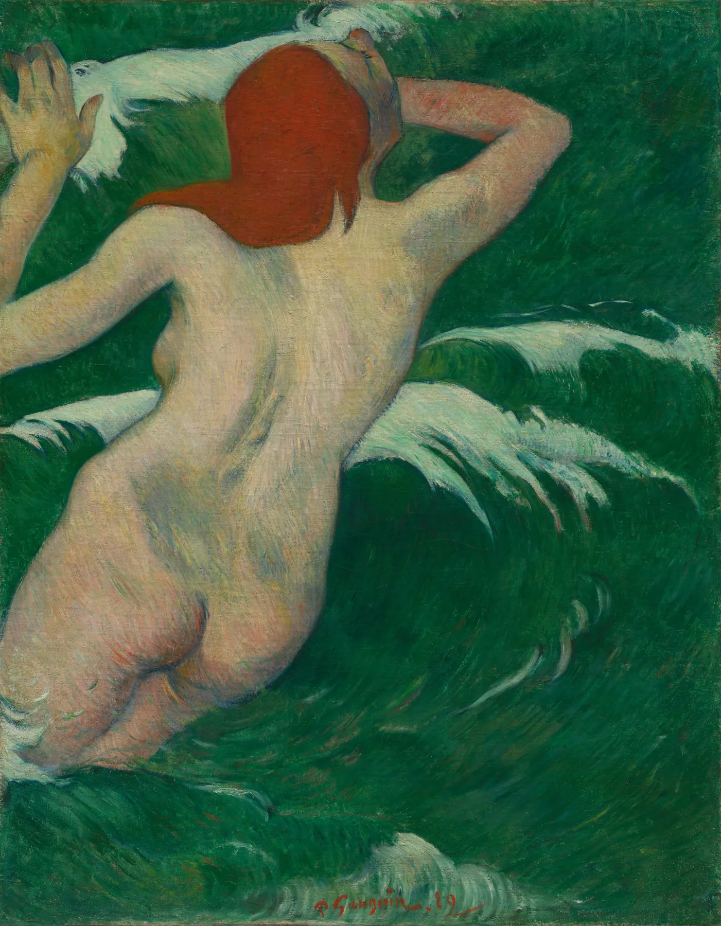 En las olas (Dans les Vagues), de Paul Gauguin