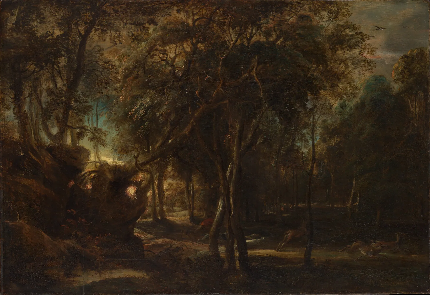 Bosque al amanecer con cacería de ciervos, de Peter Paul Rubens