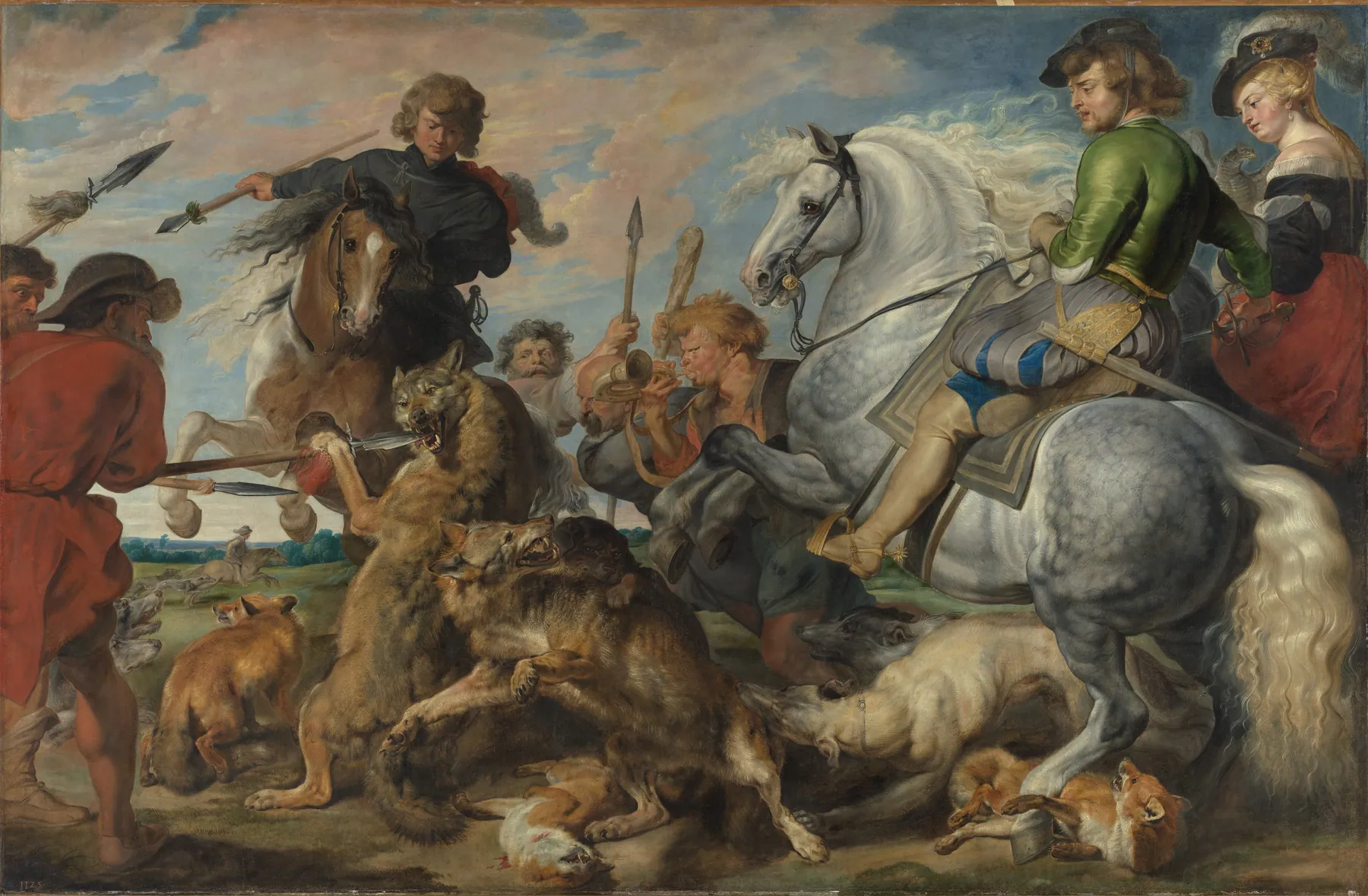 Caza de lobos y zorros, de Peter Paul Rubens