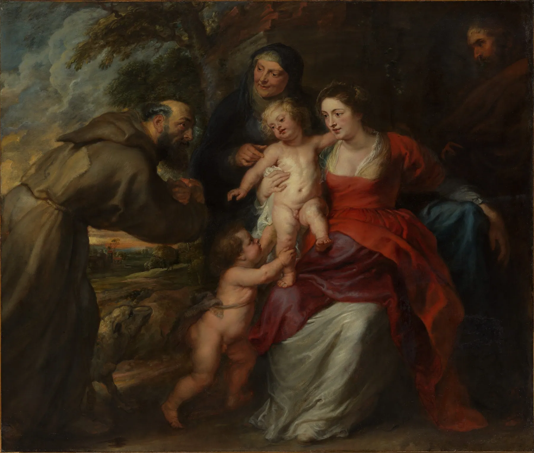 La Sagrada Familia con San Francisco, Santa Ana y el Niño San Juan Bautista, de Peter Paul Rubens