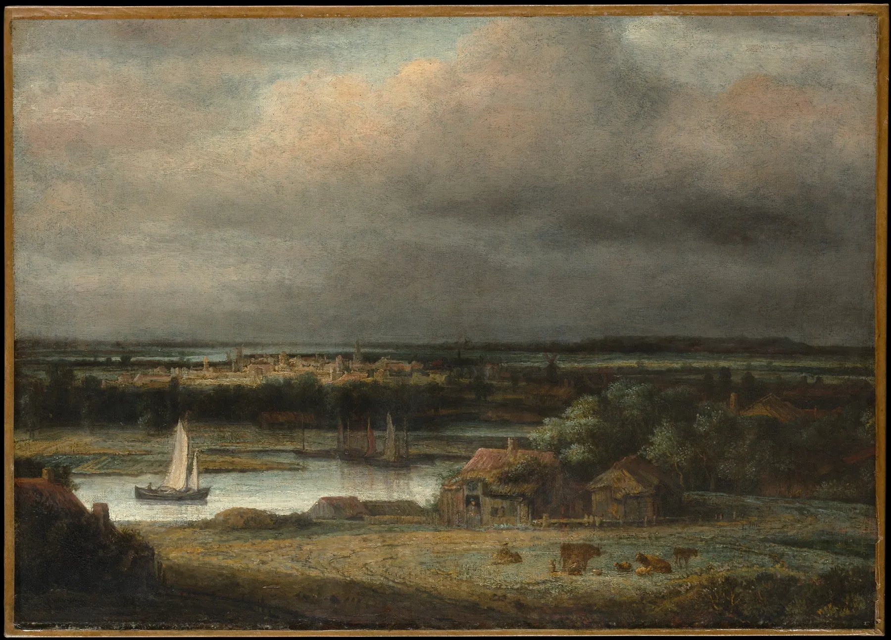Paisaje fluvial amplio, de Philips Koninck