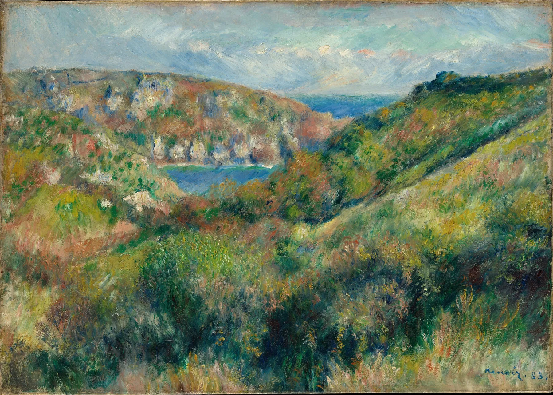 Colinas alrededor de la bahía de Moulin Huet, Guernsey, de Pierre-Auguste Renoir