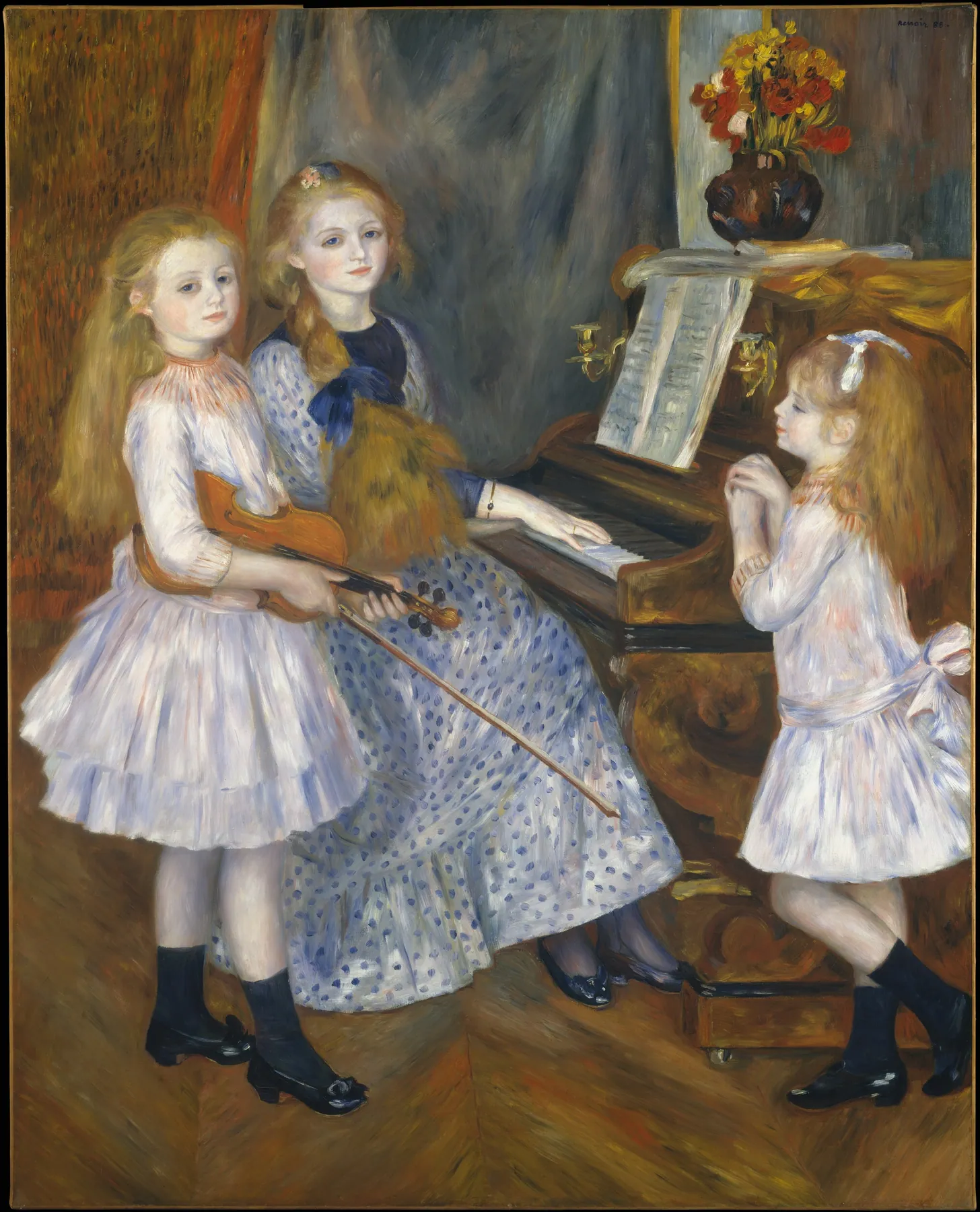 Las hijas de Catulle Mendès, Huguette, Claudine y Helyonne, de Pierre-Auguste Renoir
