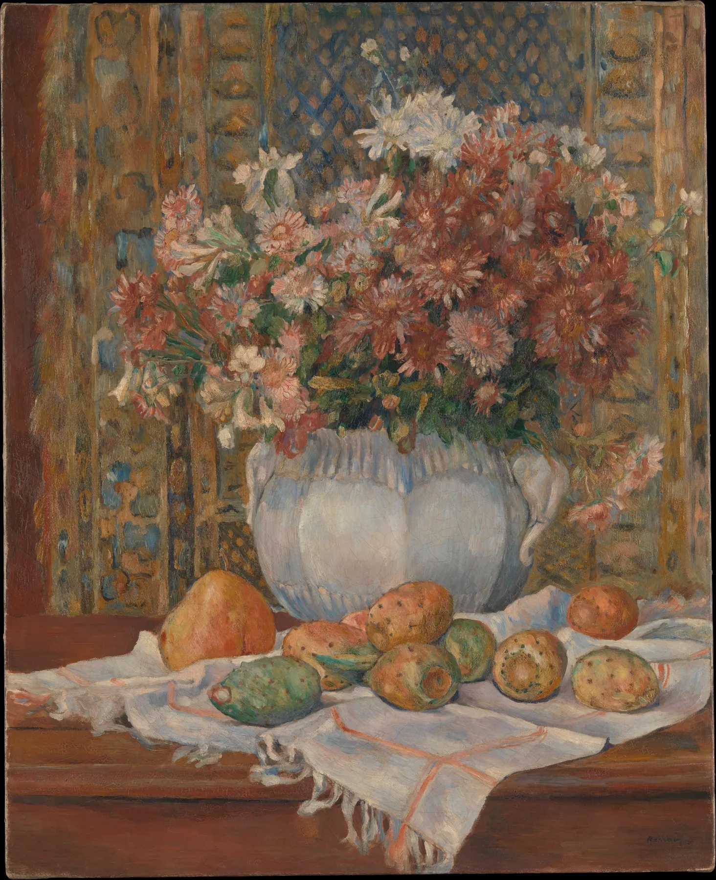 Naturaleza muerta con flores y higos chumbos, de Pierre-Auguste Renoir