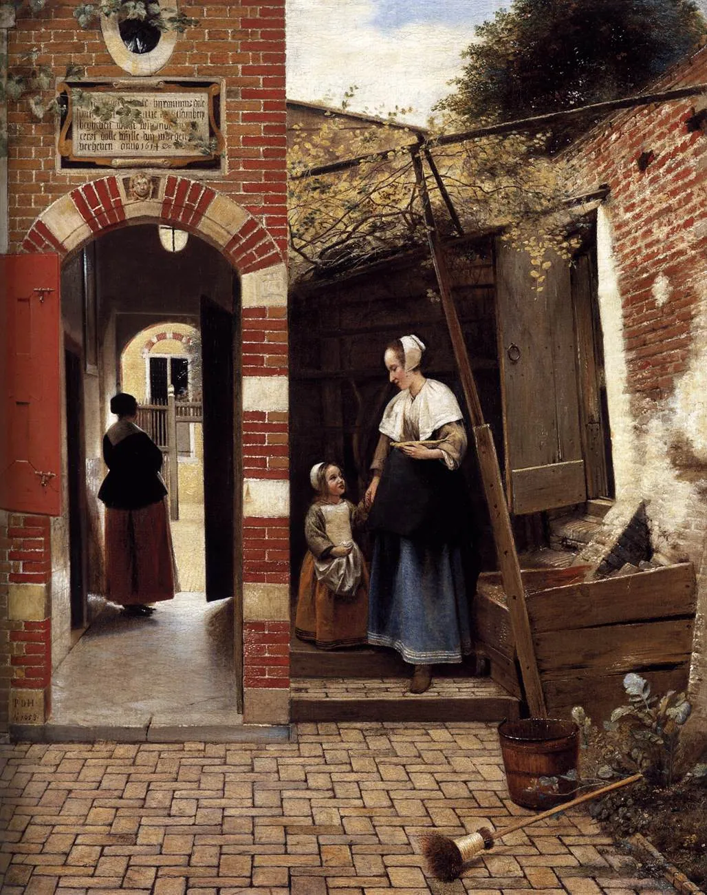 Patio de una casa en Delft, de Pieter de Hooch
