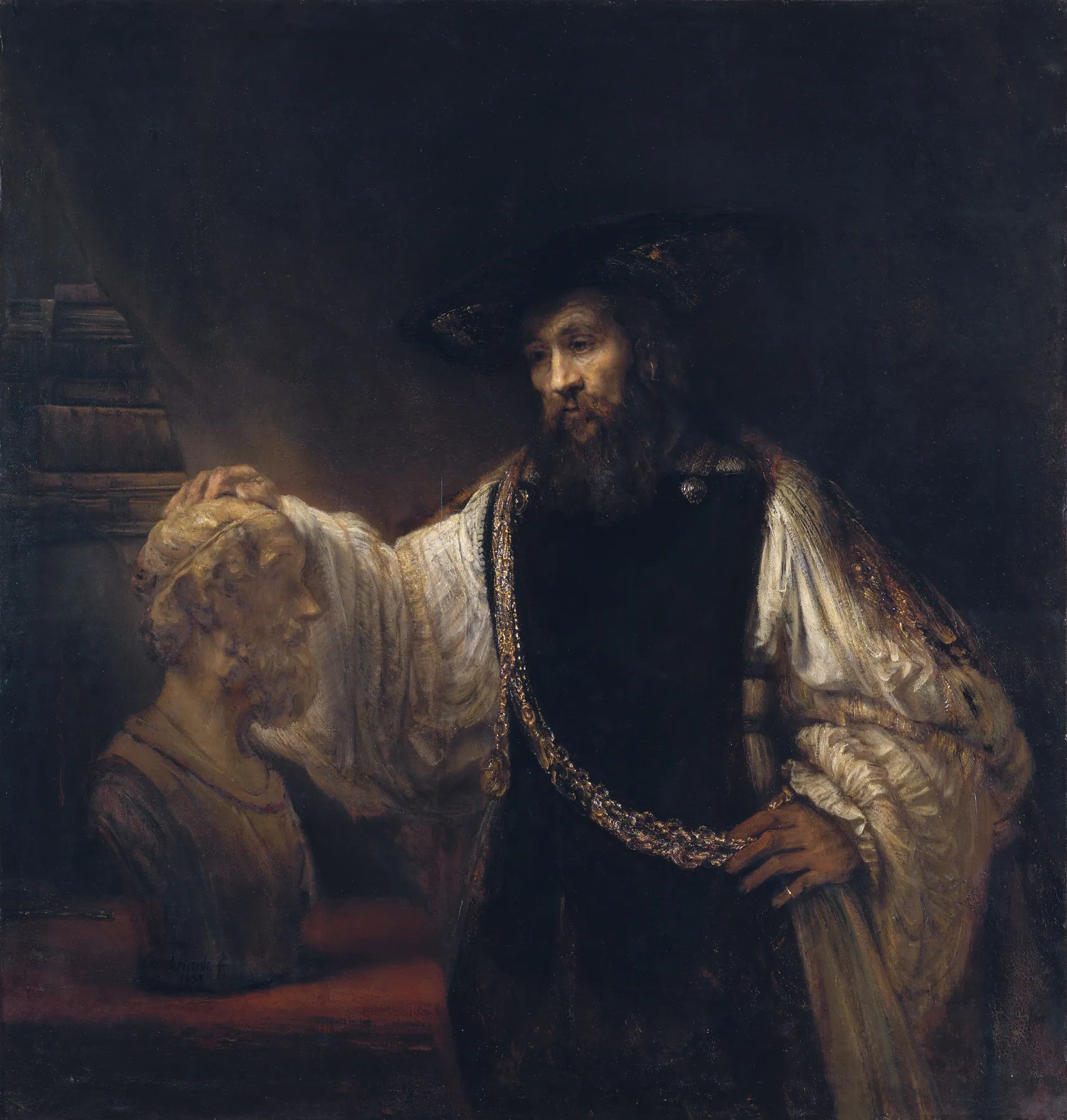 Aristóteles contemplando el busto de Homero, de Rembrandt van Rijn