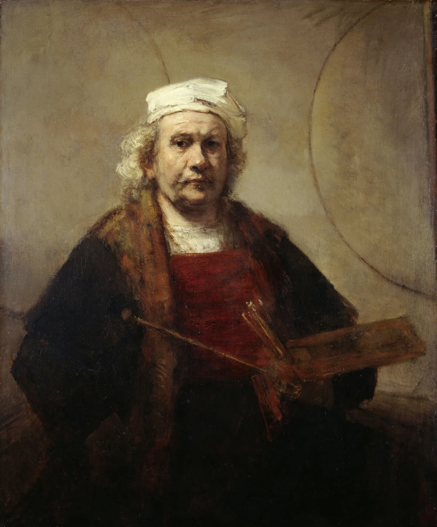 Autorretrato con dos círculos, de Rembrandt van Rijn