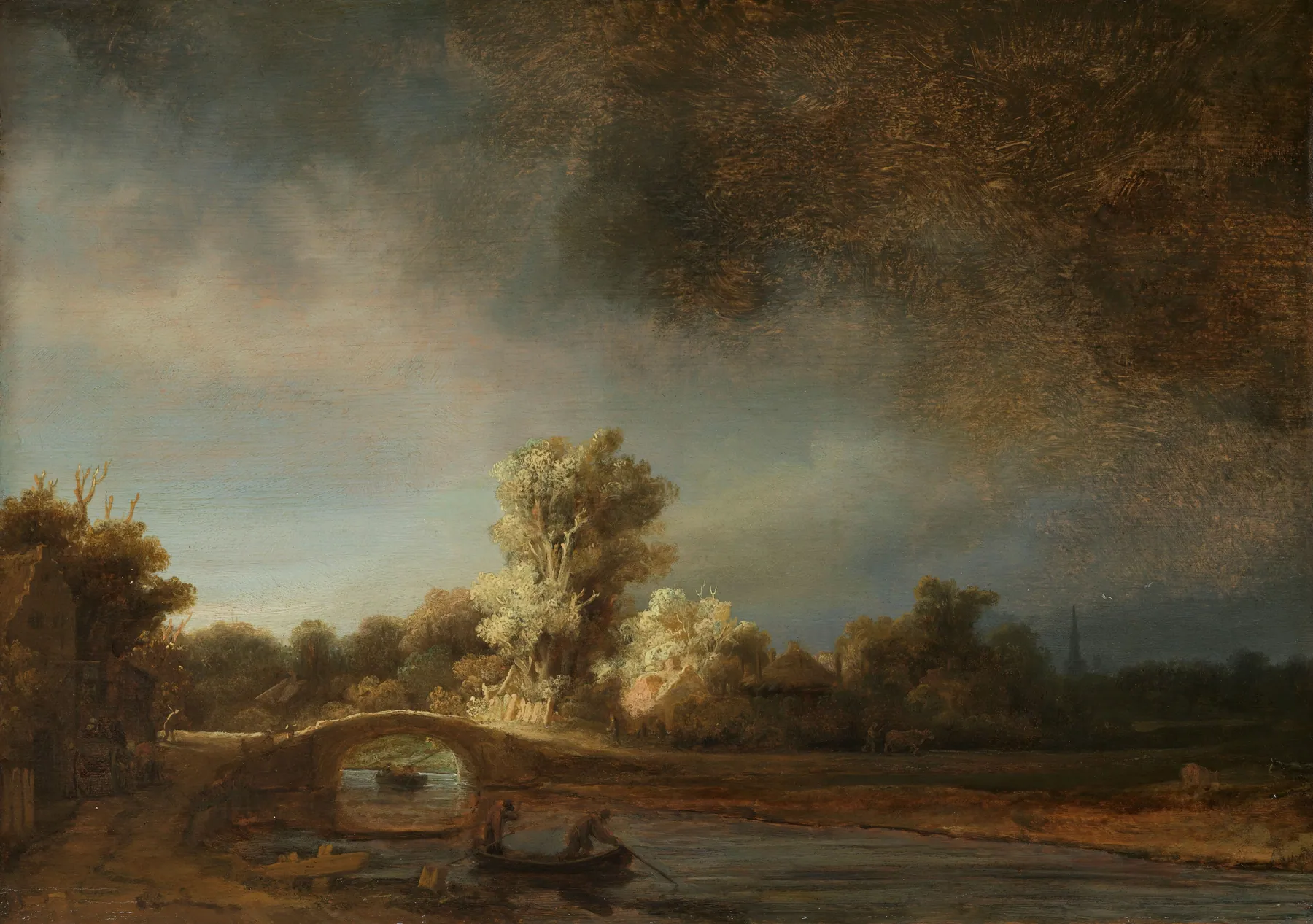 El puente de piedra, de Rembrandt van Rijn