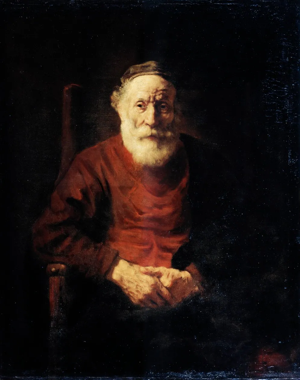 Retrato de anciano en rojo, de Rembrandt van Rijn