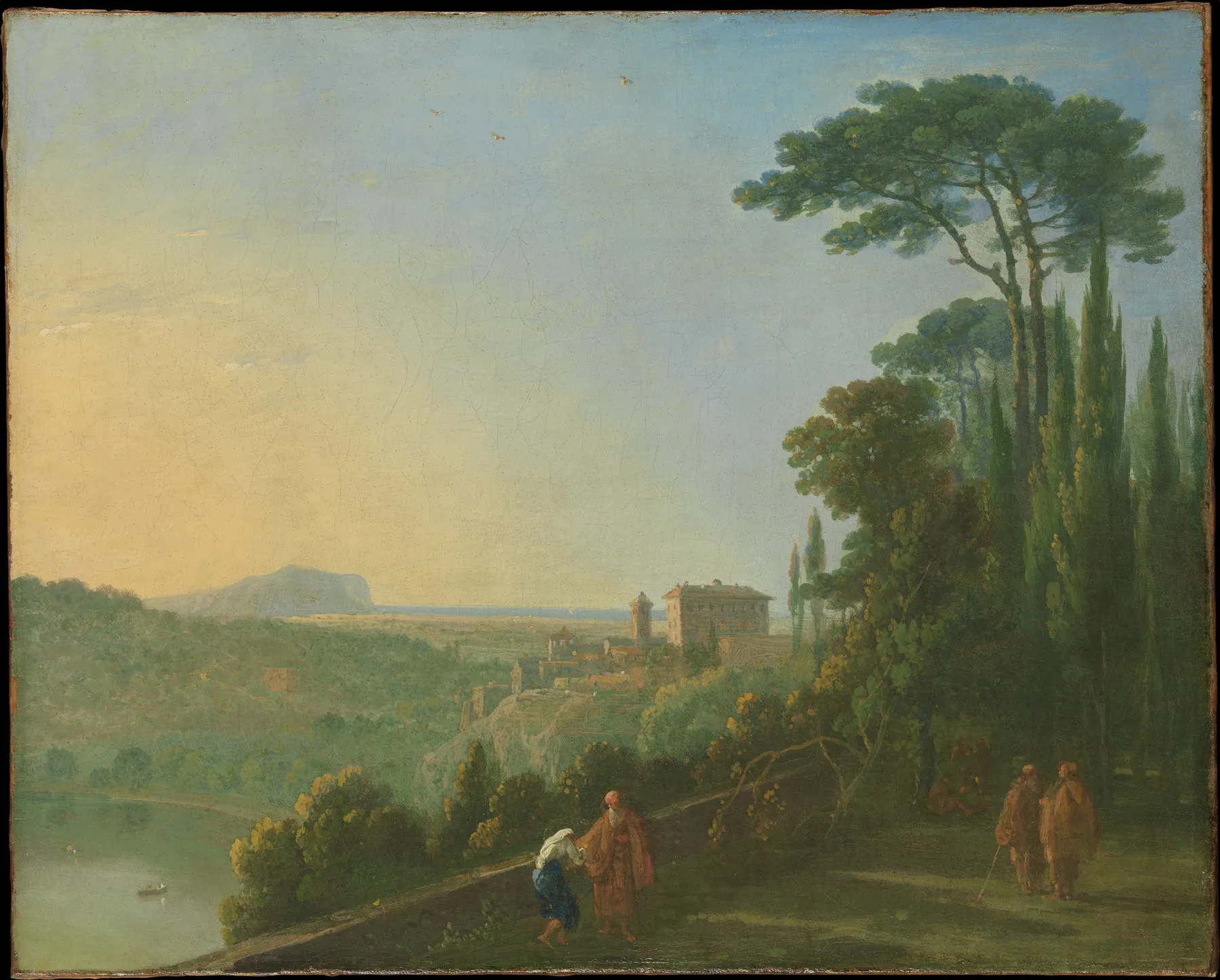 El lago Nemi y Genzano desde la terraza del monasterio capuchino, de Richard Wilson