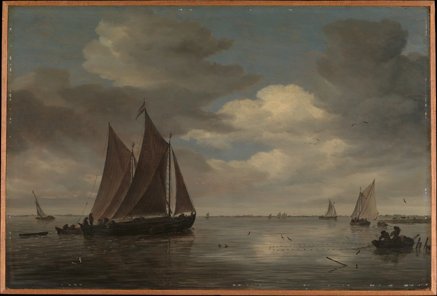 Barcas de pesca en un río, de Salomon van Ruysdael