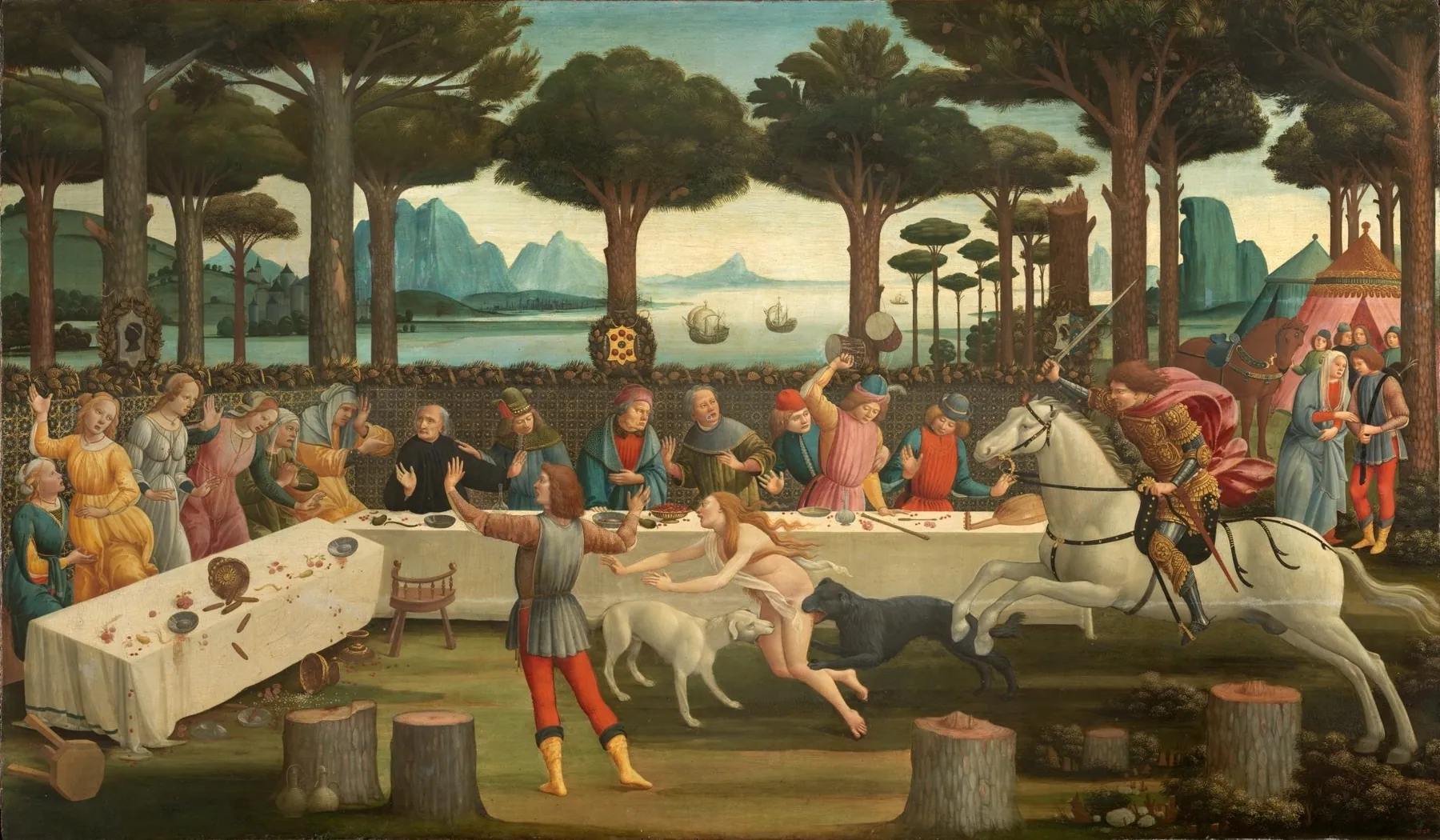 Historia de Nastagio degli Onesti III, de Sandro Botticelli