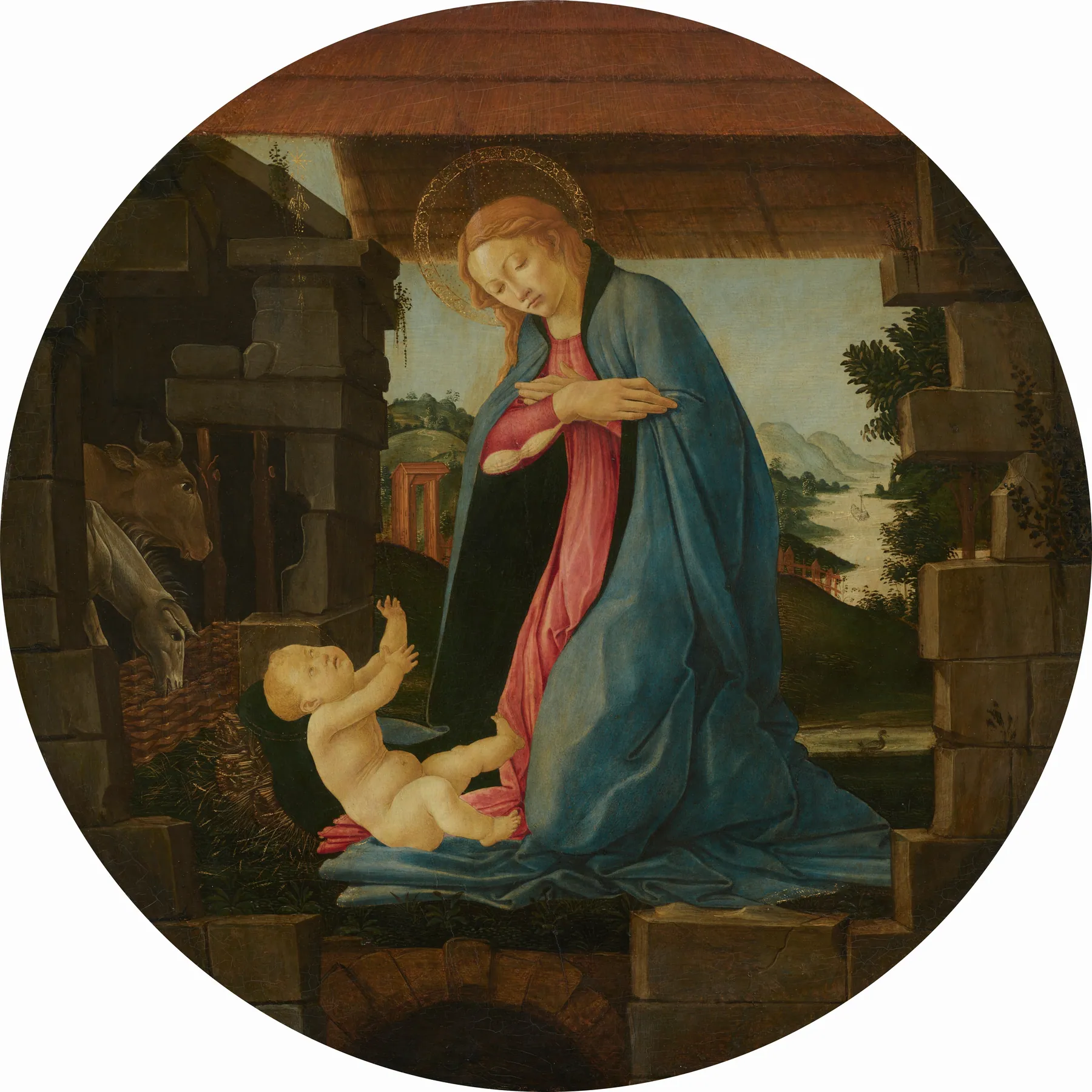 La Virgen adorando al Niño, de Sandro Botticelli