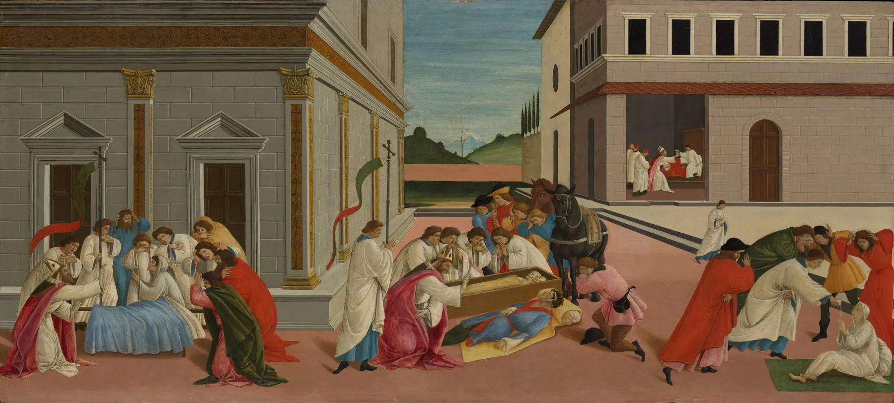 Tres milagros de San Zenobio, de Sandro Botticelli