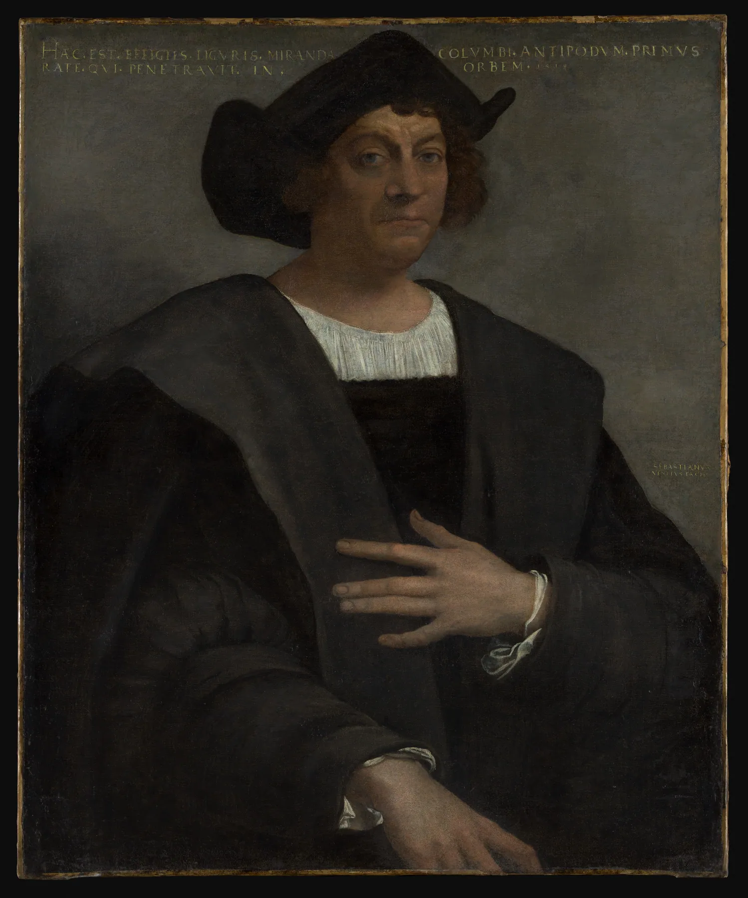 Retrato de un hombre, dicho ser Cristóbal Colón (n. hacia 1446, m. 1506), de Sebastiano del Piombo