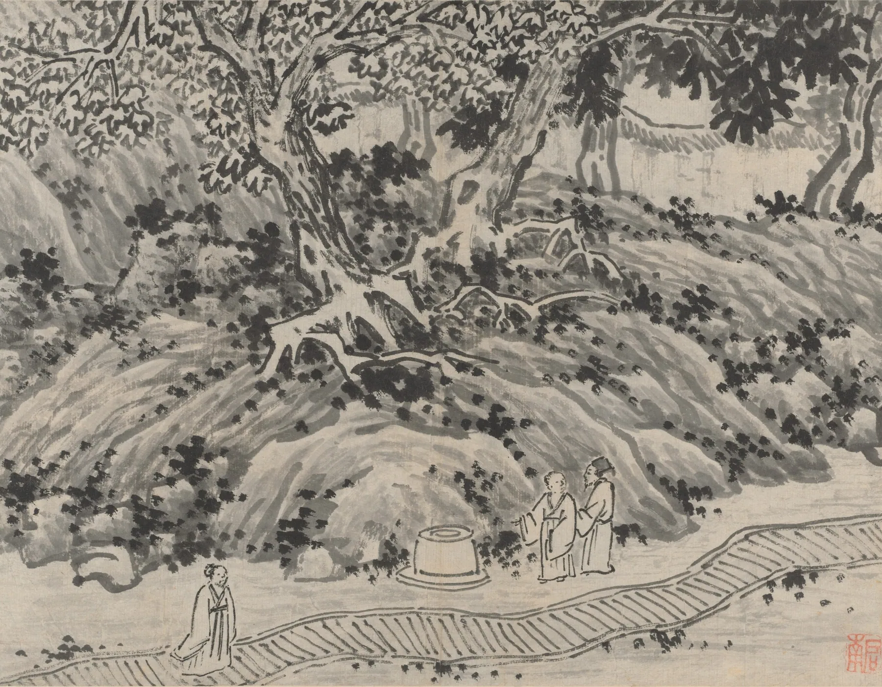 La fuente del Necio, de Doce vistas de la colina del Tigre, Suzhou, de Shen Zhou