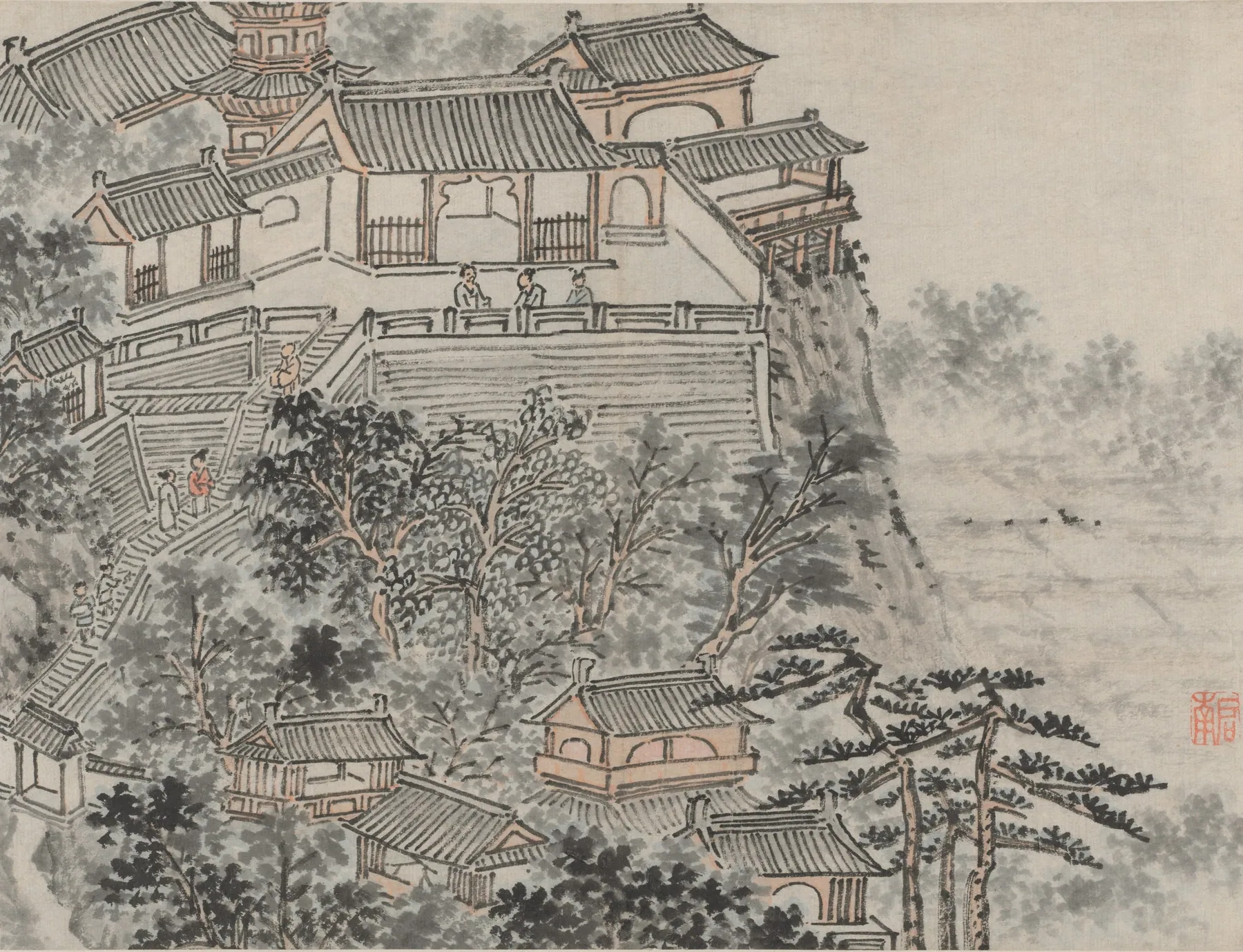 La terraza de los Cinco Sabios, de Doce vistas de la colina del Tigre, Suzhou, de Shen Zhou