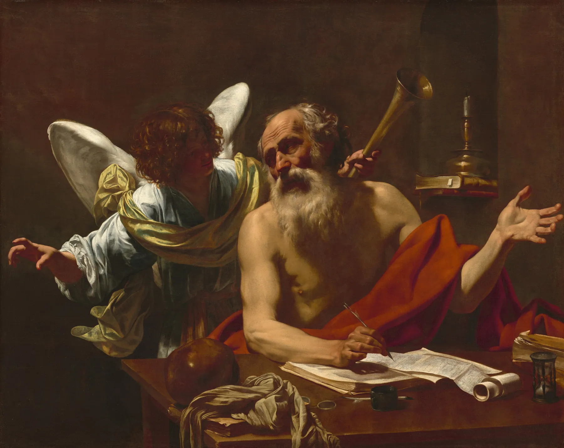 San Jerónimo y el ángel, de Simon Vouet
