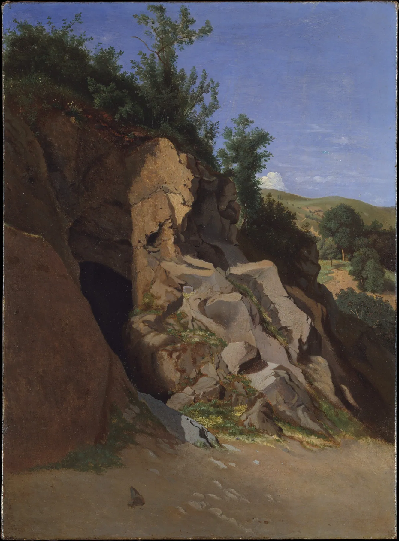 Paisaje con una cueva, de Théodore Caruelle d'Aligny