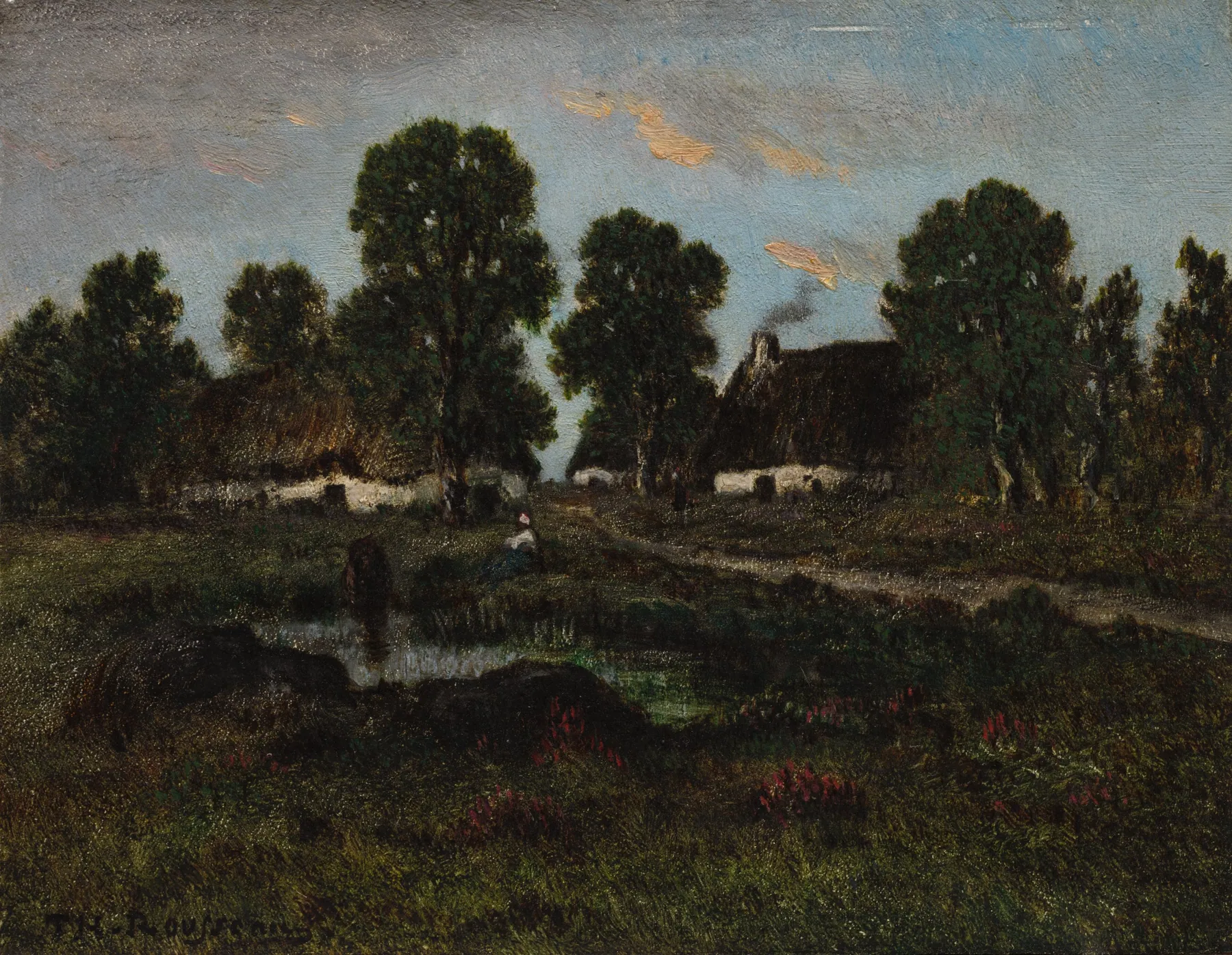 Casitas cerca de Larchant, de Théodore Rousseau