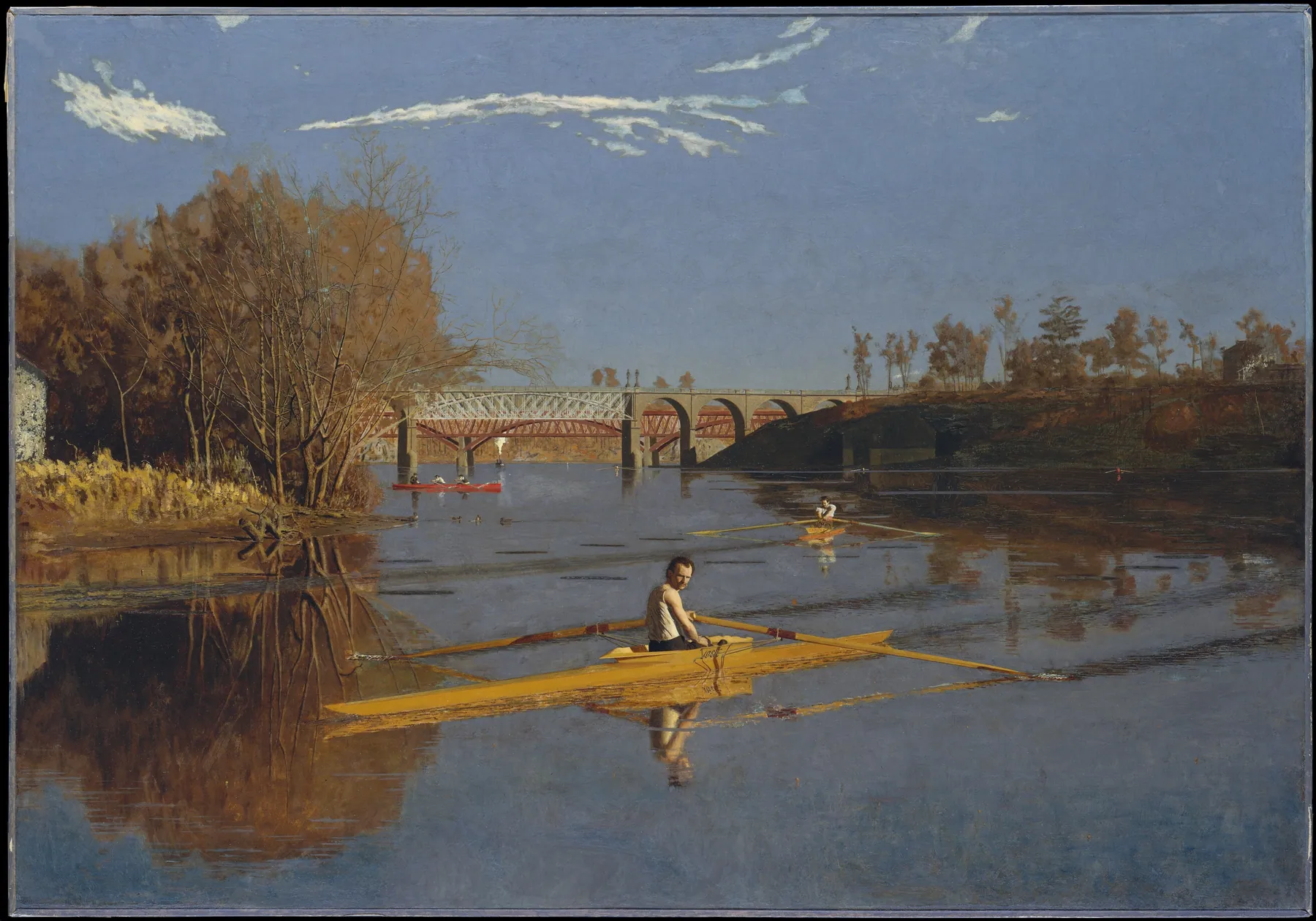 El campeón de remo (Max Schmitt en una scull individual), de Thomas Eakins