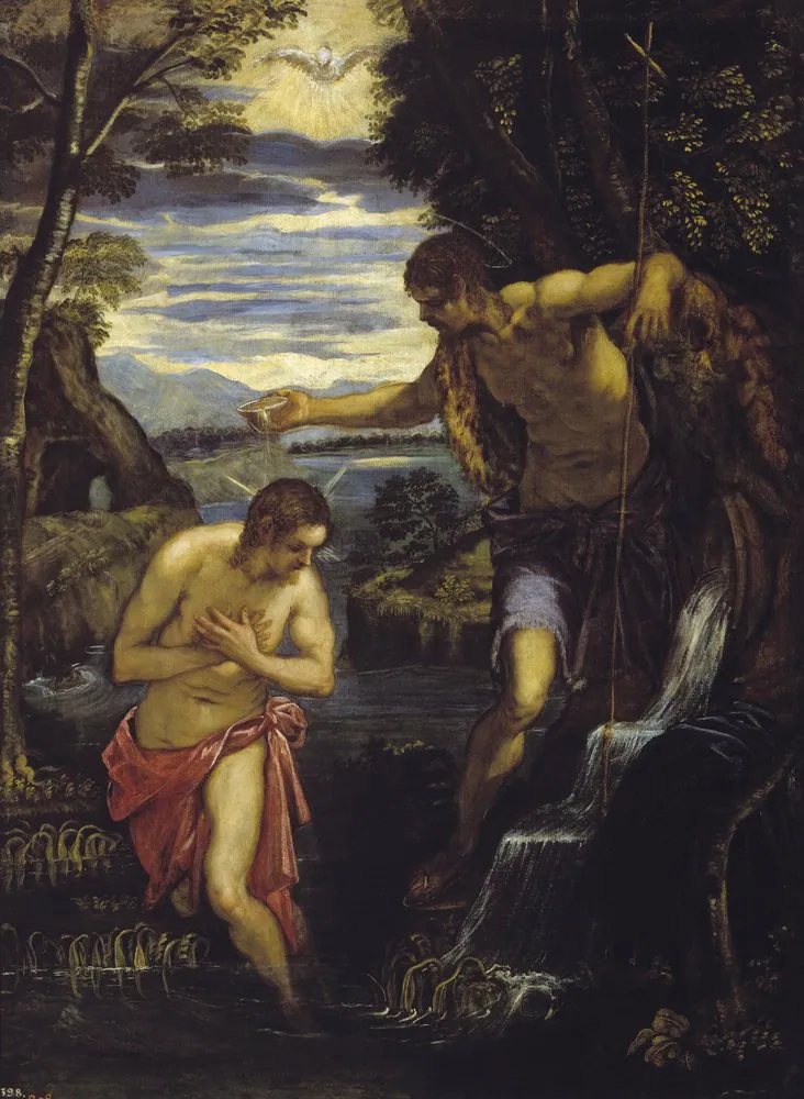 El bautismo de Cristo, de Tintoretto