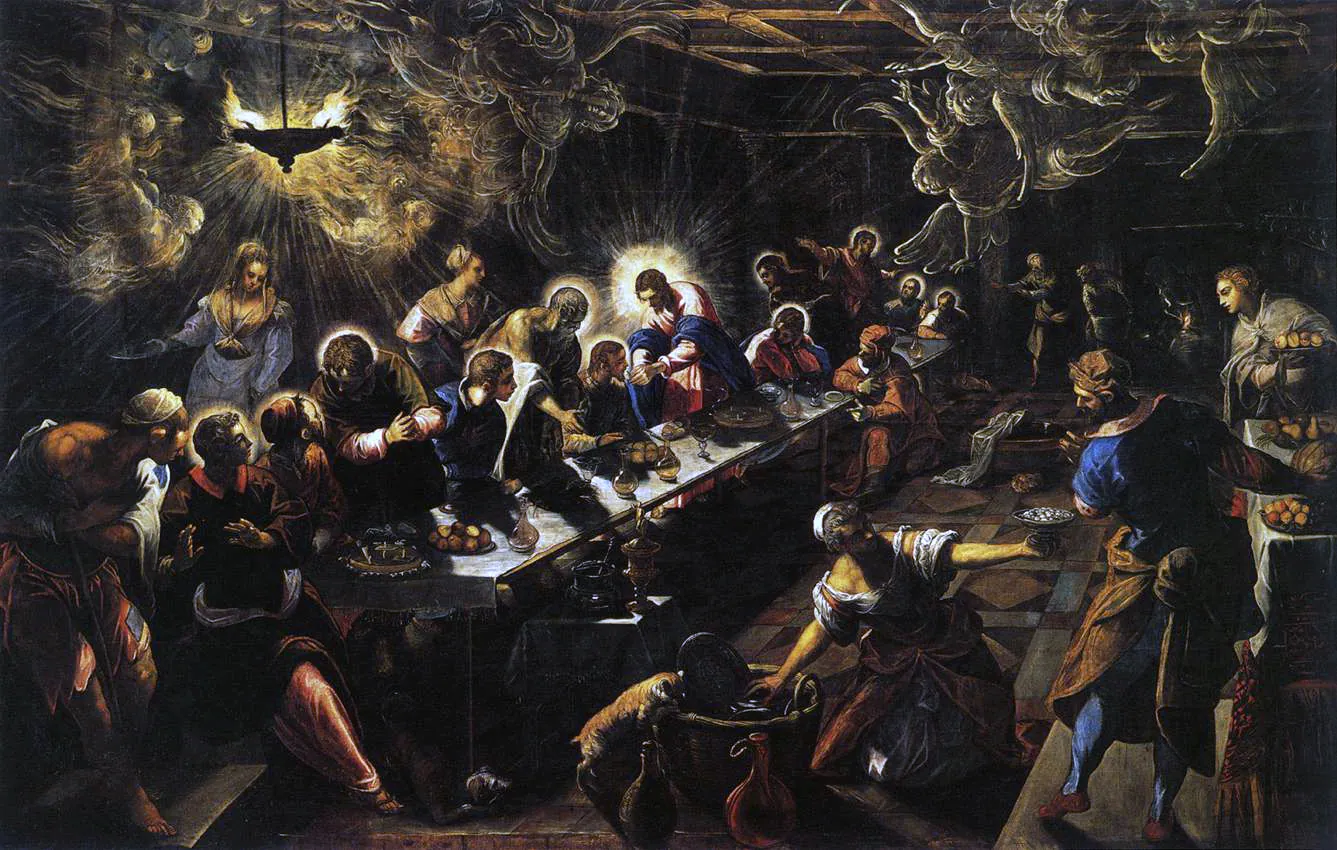 La última cena, de Tintoretto