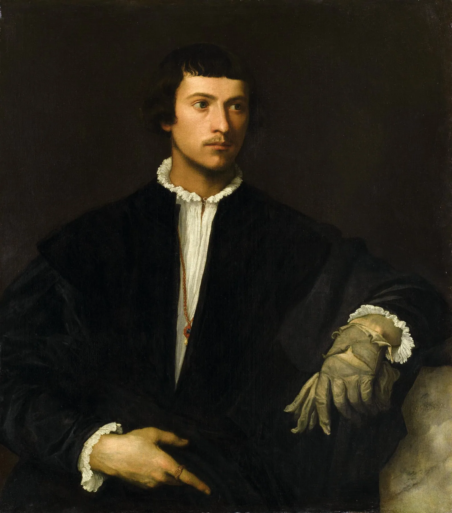 Retrato de joven con guantes, de Tiziano Vecellio