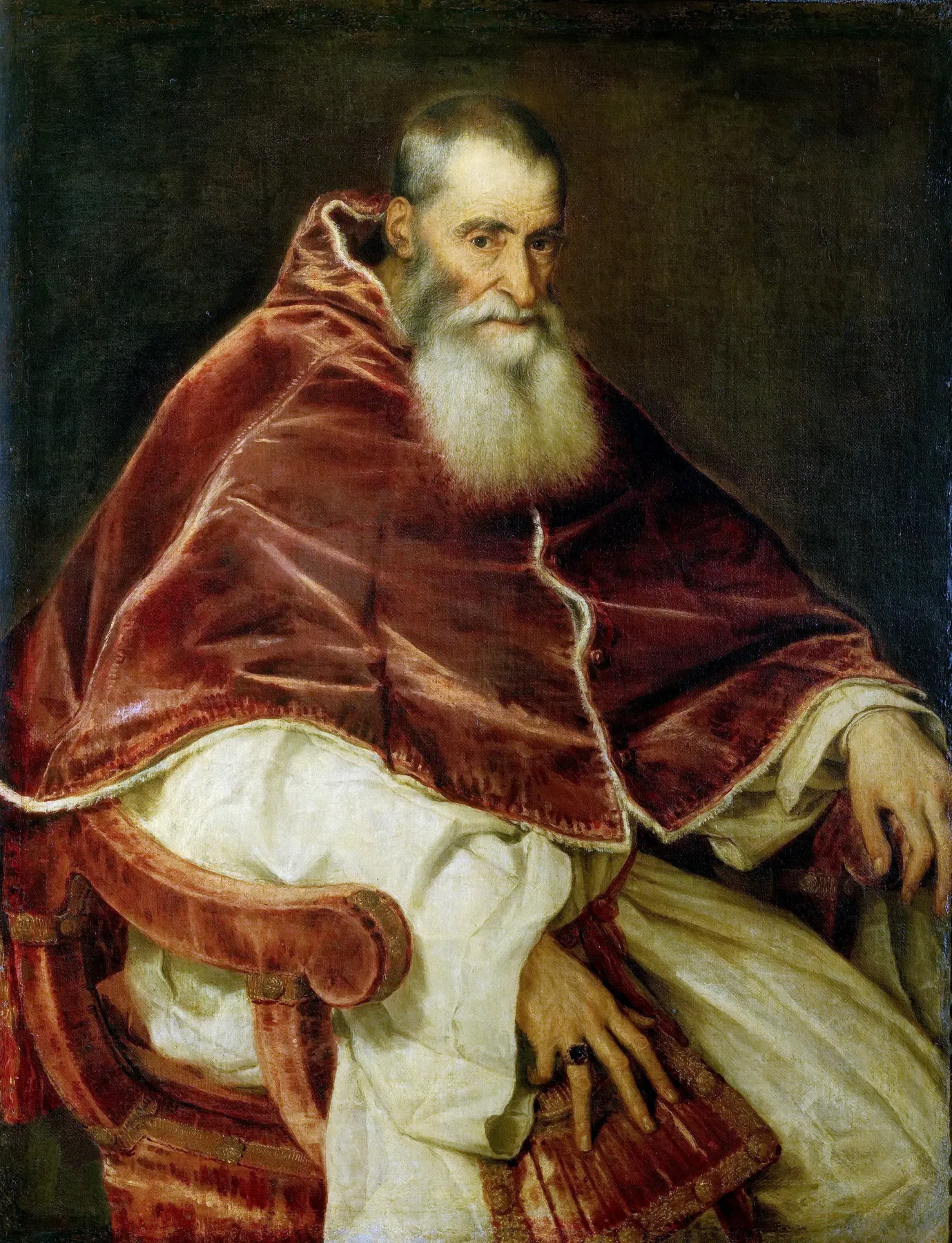 Retrato de Paulo III sin gorro, de Tiziano Vecellio