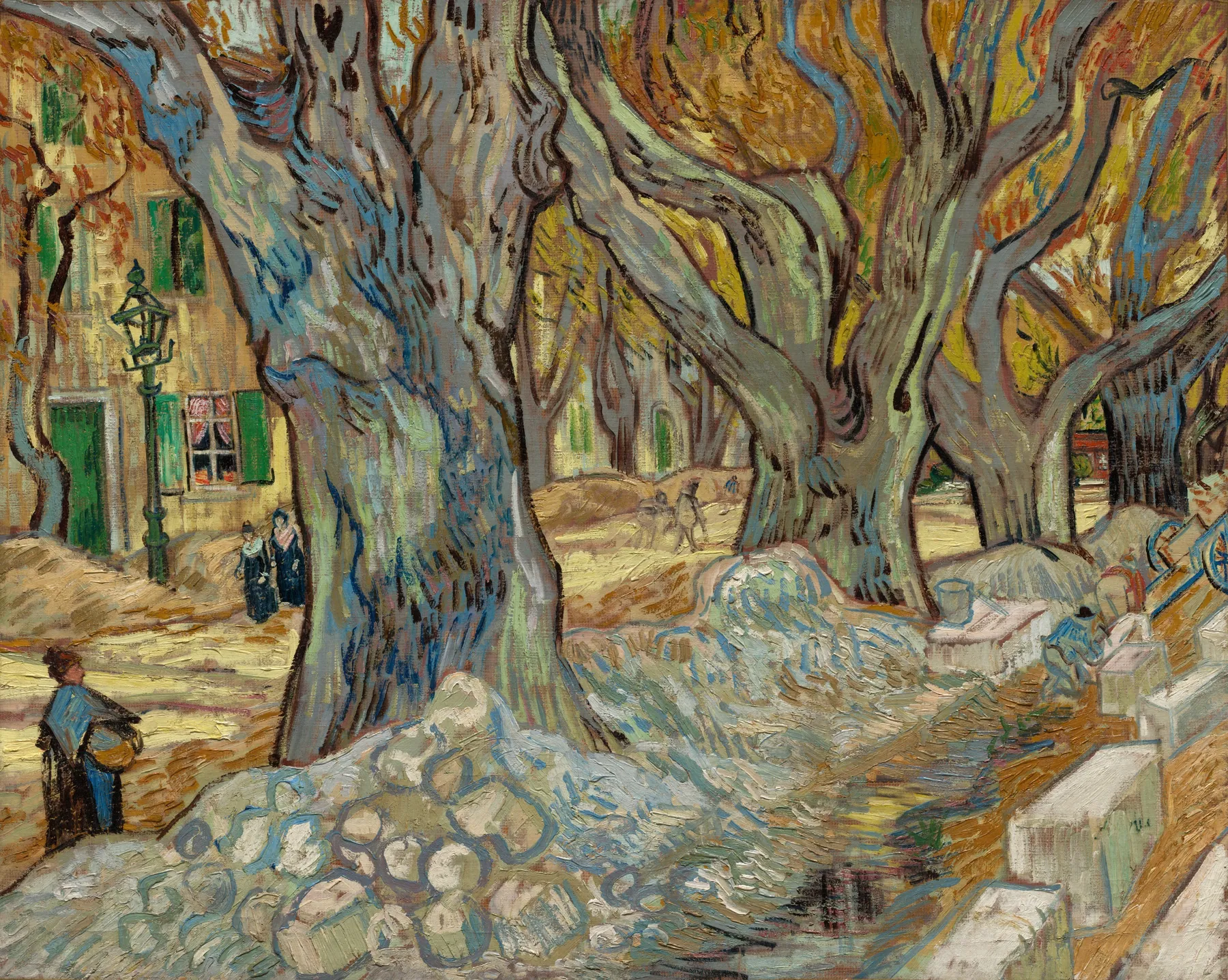 Los grandes plátanos (Camineros en Saint-Rémy), de Vincent van Gogh
