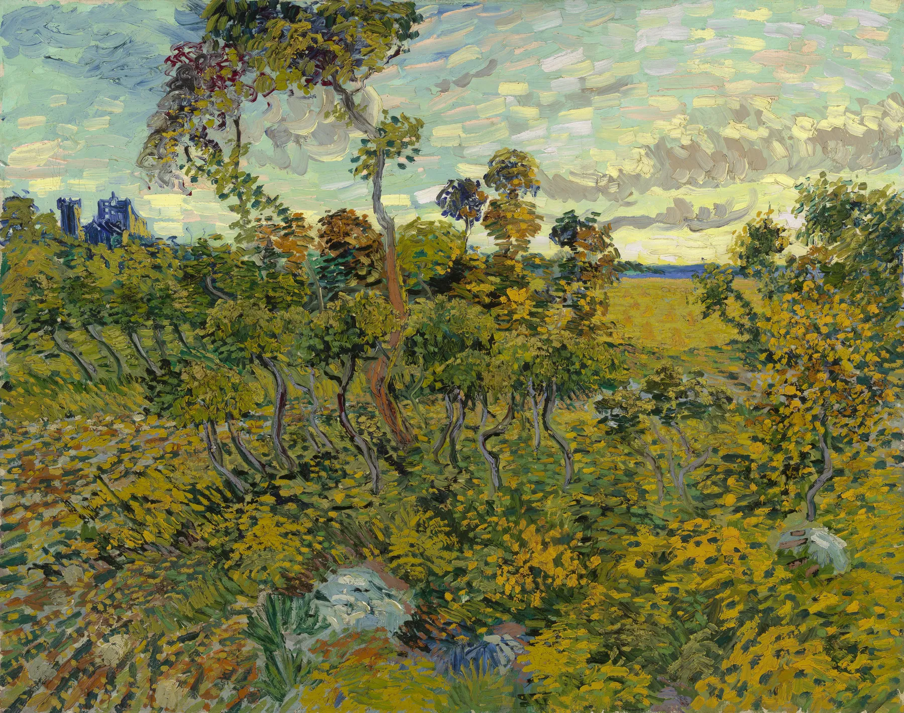Puesta de sol en Montmajour, de Vincent van Gogh