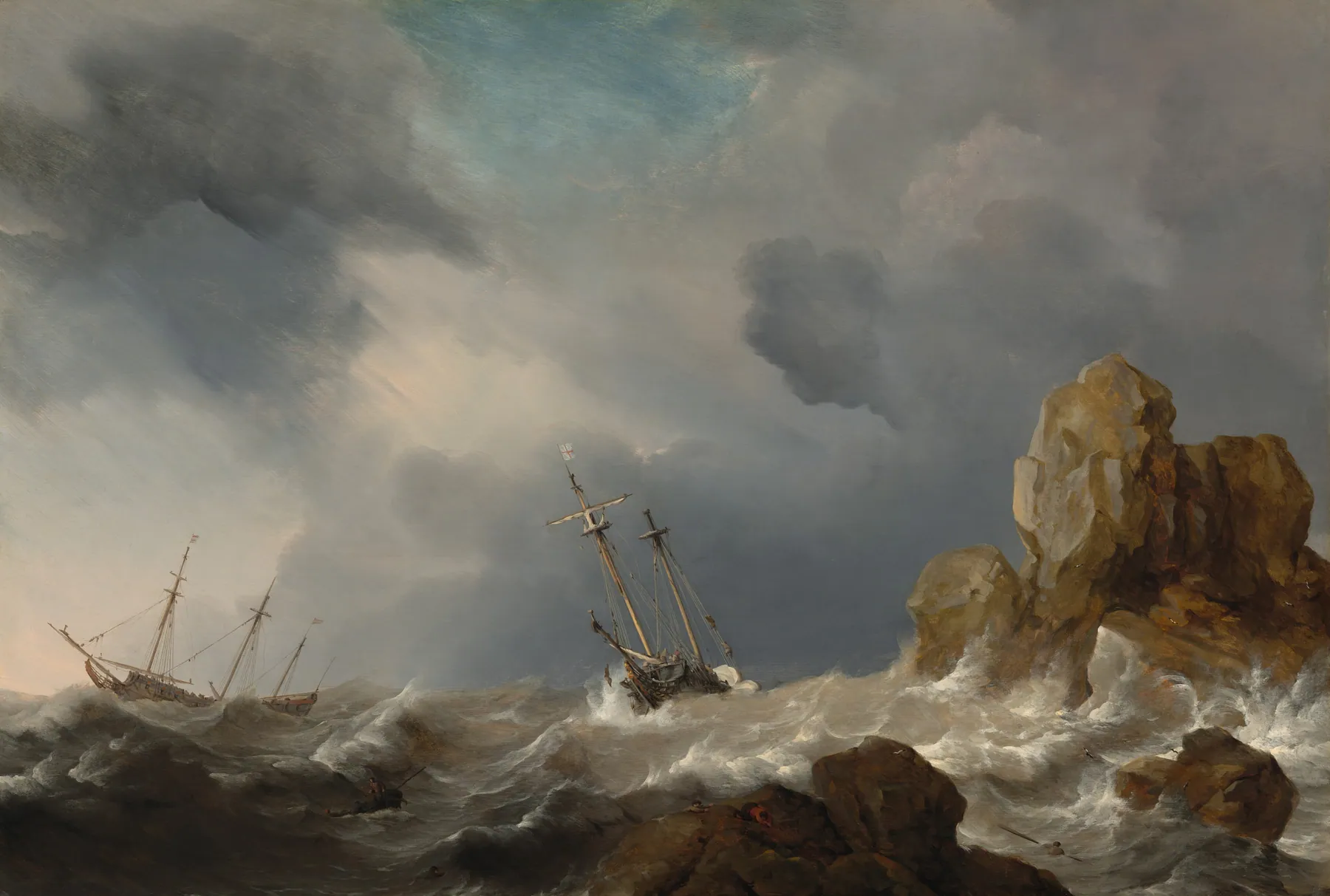 Barcos en el temporal, de Willem van de Velde el Joven