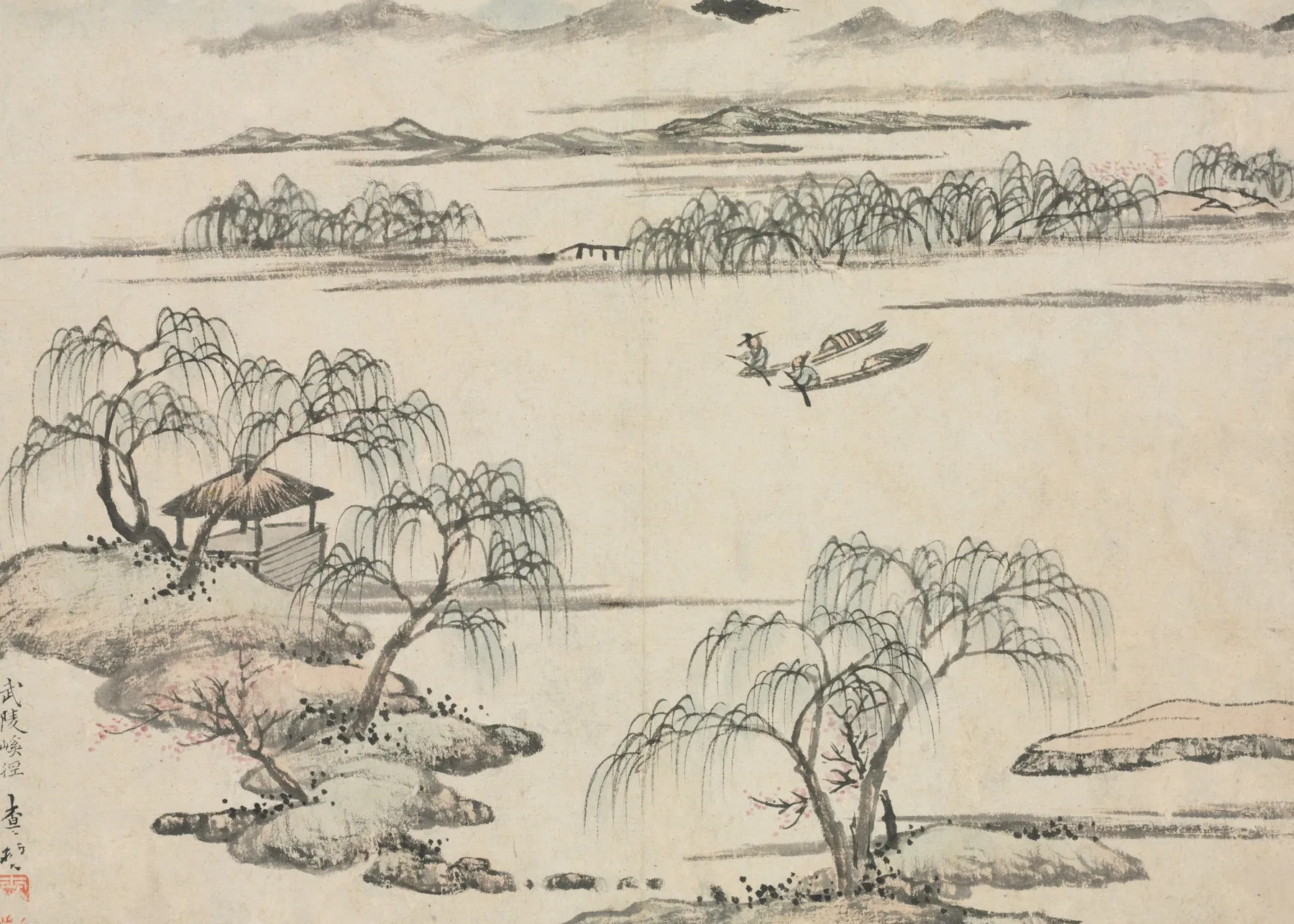 Álbum de paisajes en varios estilos, El arroyo de Wuling, de Zha Shibiao