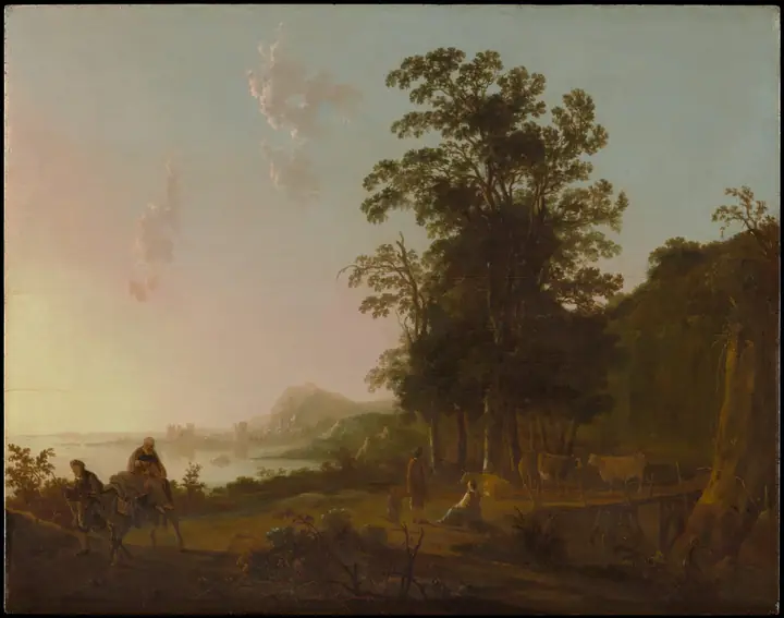 Paisaje con la huida a Egipto, Aelbert Cuyp