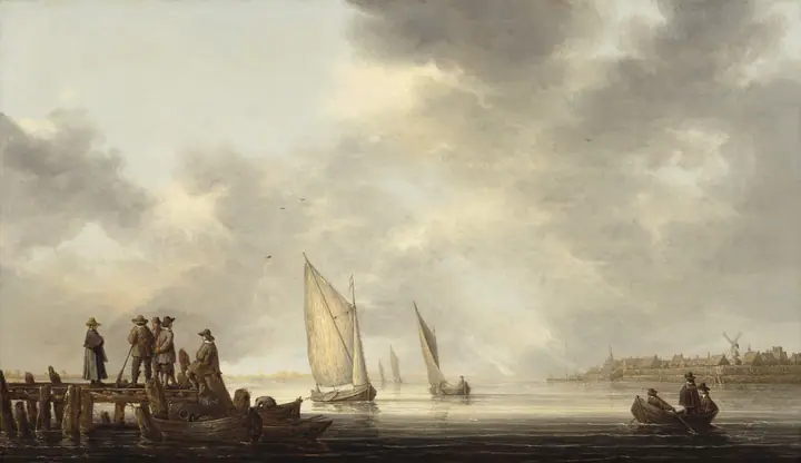 Un muelle con vistas a Dordrecht, Aelbert Cuyp